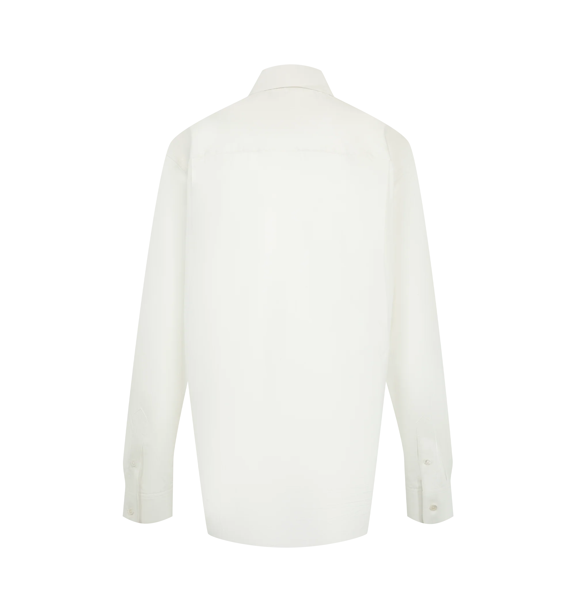 Image 2 of 2 - WHITE - The Row Women's Gavina Shirt featuring classic button-up shirt in smooth sea island cotton chambray with front patch pocket, slim back yoke and exposed front button placket. 100% cotton. Made in Italy.