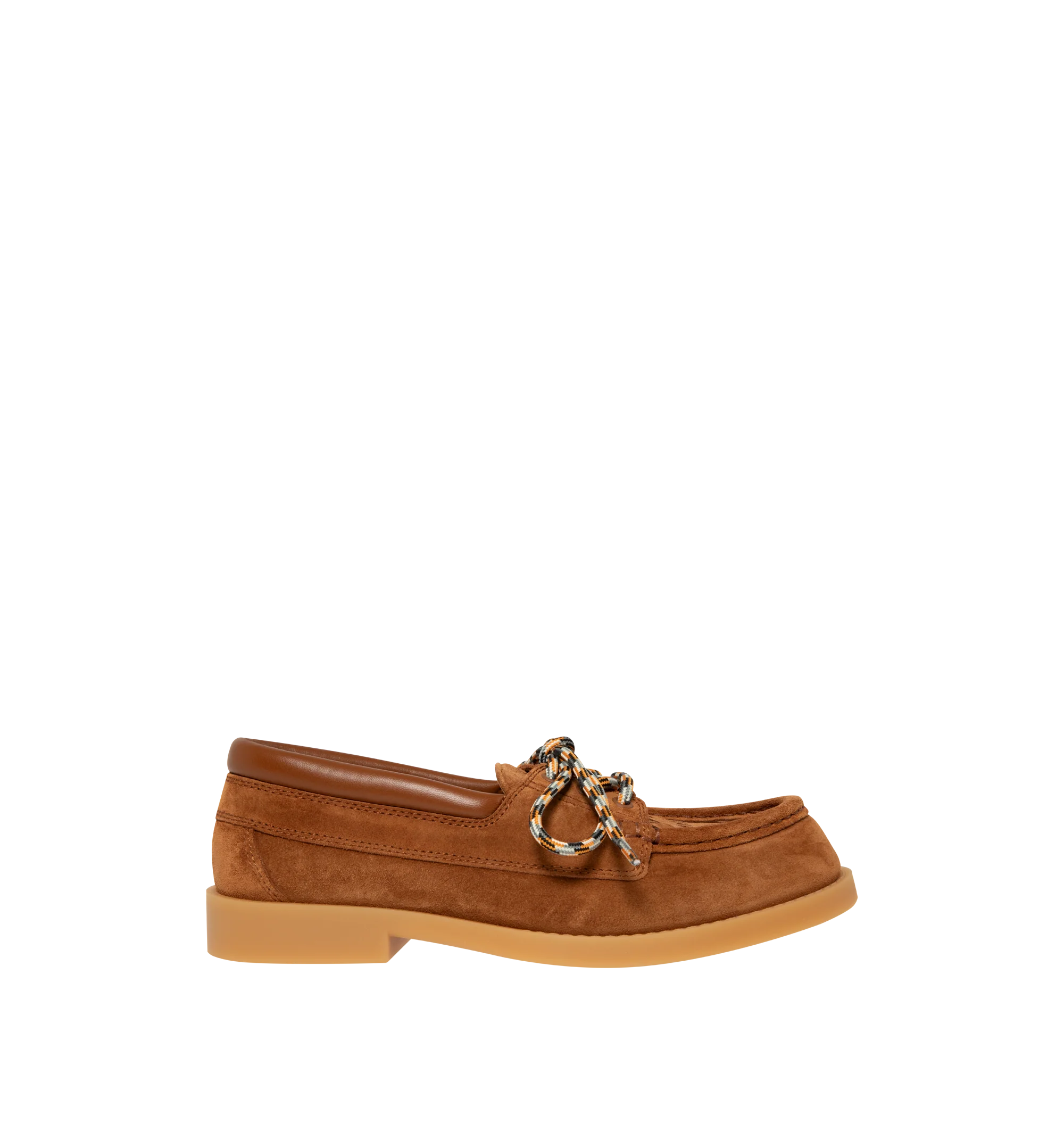Image 1 of 4 - BROWN - Bottega Veneta Mens Suede Boat Shoes are crafted from rugged suede. Feature an Intrecciato suede vamp, leather lining, and durable rubber outsole. Upper: Suede; Lining: Calfskin; Outsole: Rubber. Made in Italy.