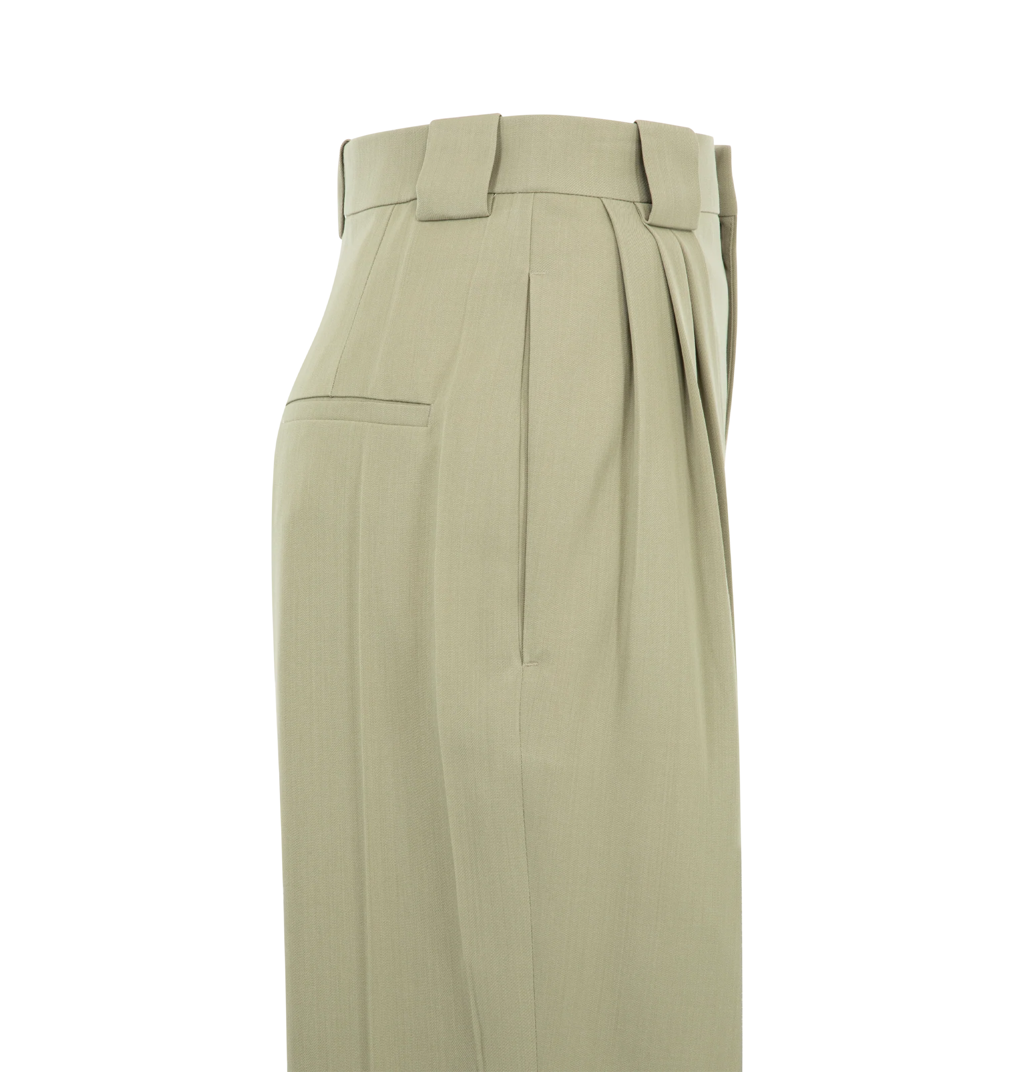 Image 3 of 4 - GREEN - Bottega Veneta Womens Wool Trousers are crafted from 100% wool and feature a tailored silhouette for versatile wear. Main Material: 100% Wool. Made in Italy.