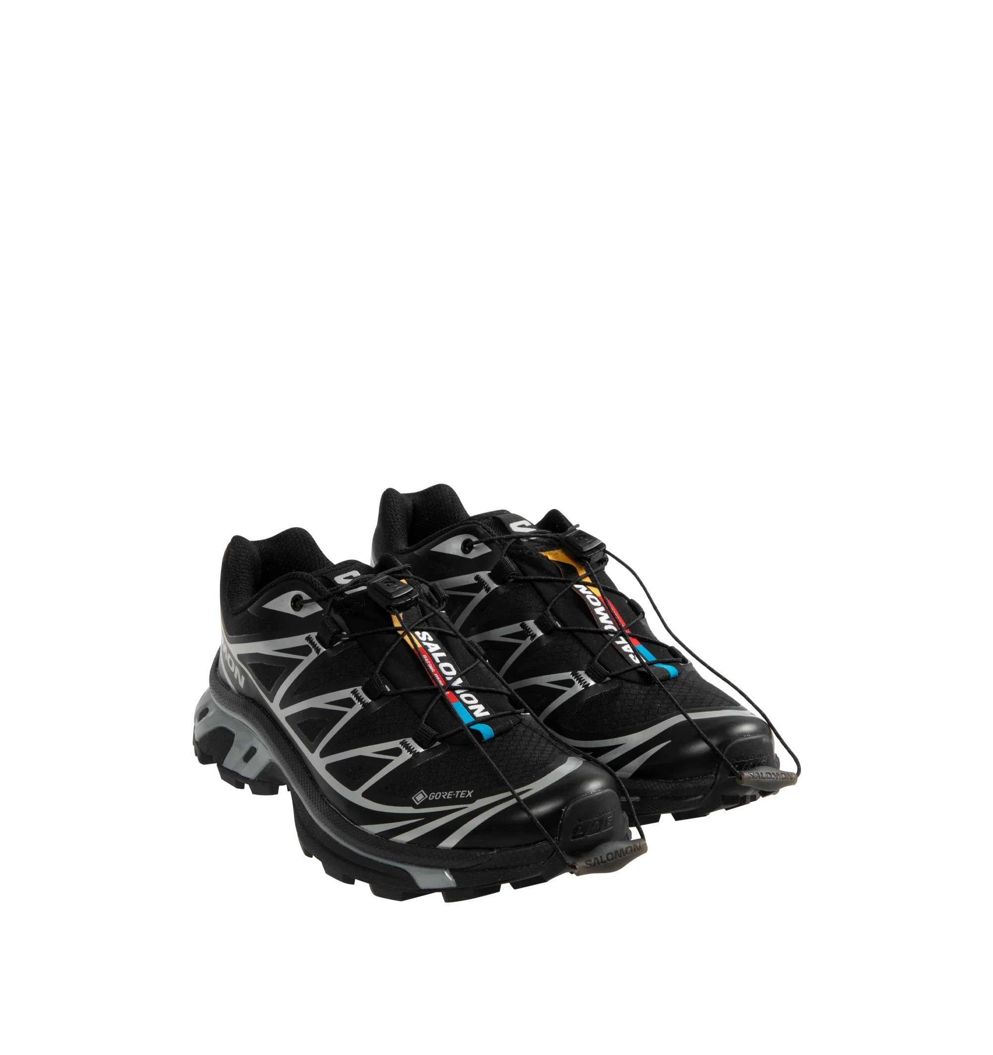 Image 2 of 5 - BLACK - Salomon Sportstyle XT-6 GORE-TEX rubber-trimmed mesh sneakers featuring the brand's signature Agile Chassis system and Mud Contagrip soles. Made from GORE-TEX, for resiliance, an innovative ePE membrane, PFC-free, and anti-debris mesh construction, as well as durable cushioning and stability. Unisex style in men's sizing.
