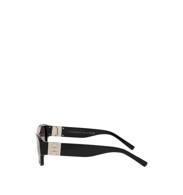 Image 2 of 3 - BLACK - GIVENCHY Square Logo Sunglasses featuring solid lenses, temple top of the front logo details and square frame. Acetate. 100% UV protection. Made in Italy.