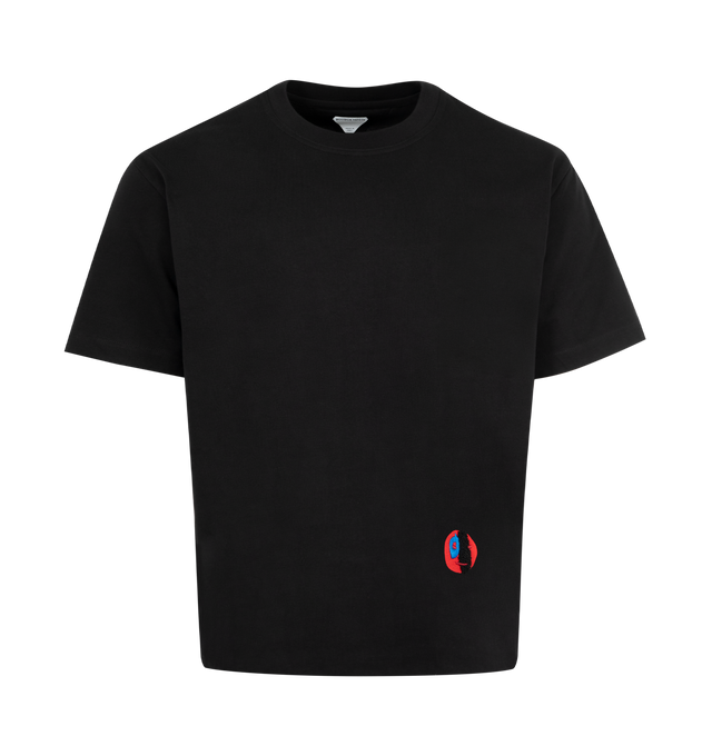 Image 1 of 4 - BLACK - BOTTEGA VENETA Cotton Jersey T-Shirt featuring short sleeves, crew neck and regular fit. 100% cotton. Made in Italy.