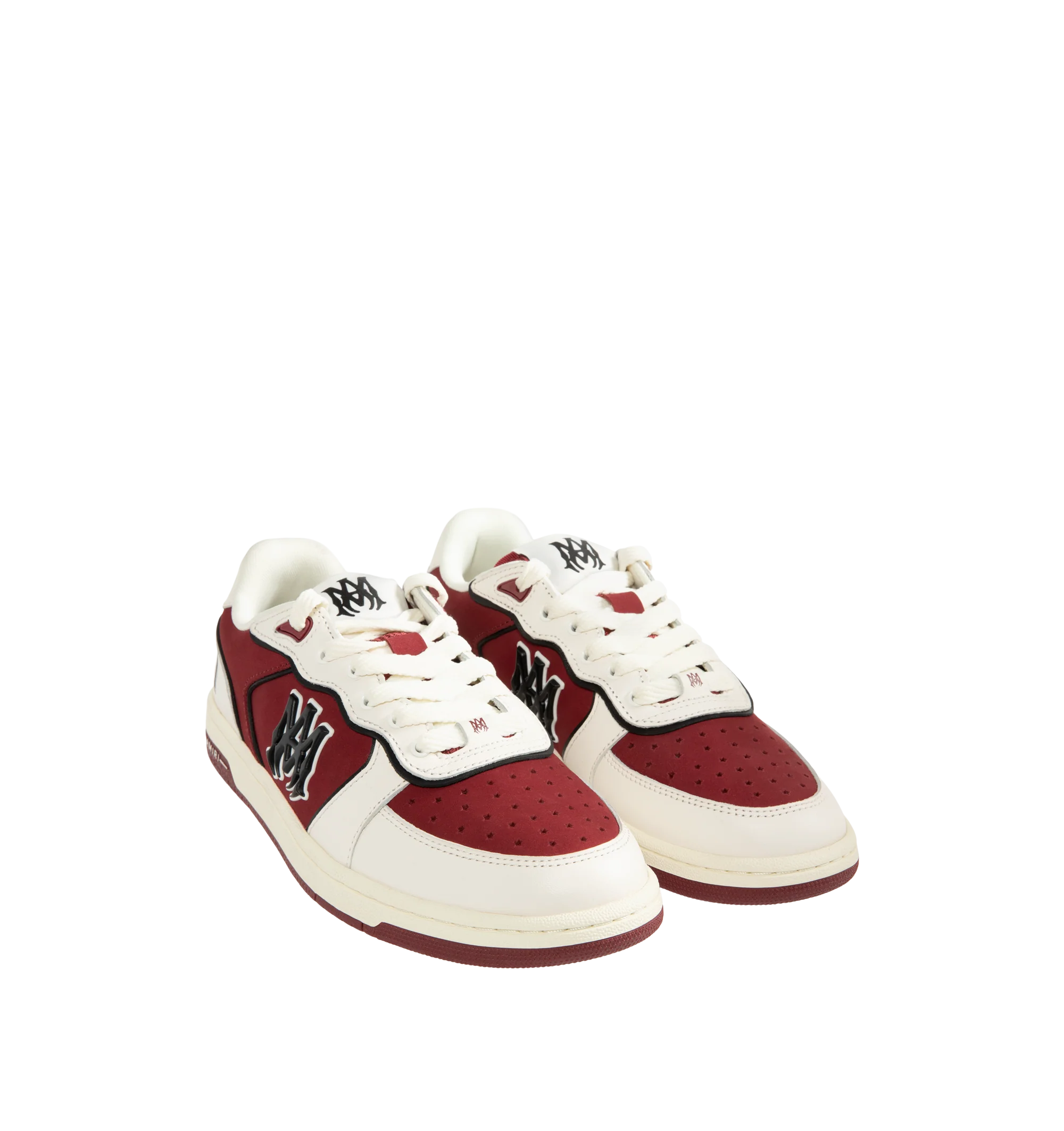 Image 2 of 5 - RED - Amiri Men's Newport Sneaker is crafted on a patinated two-tone leather and suede material on a rubber sole illustrated with the MA icon.