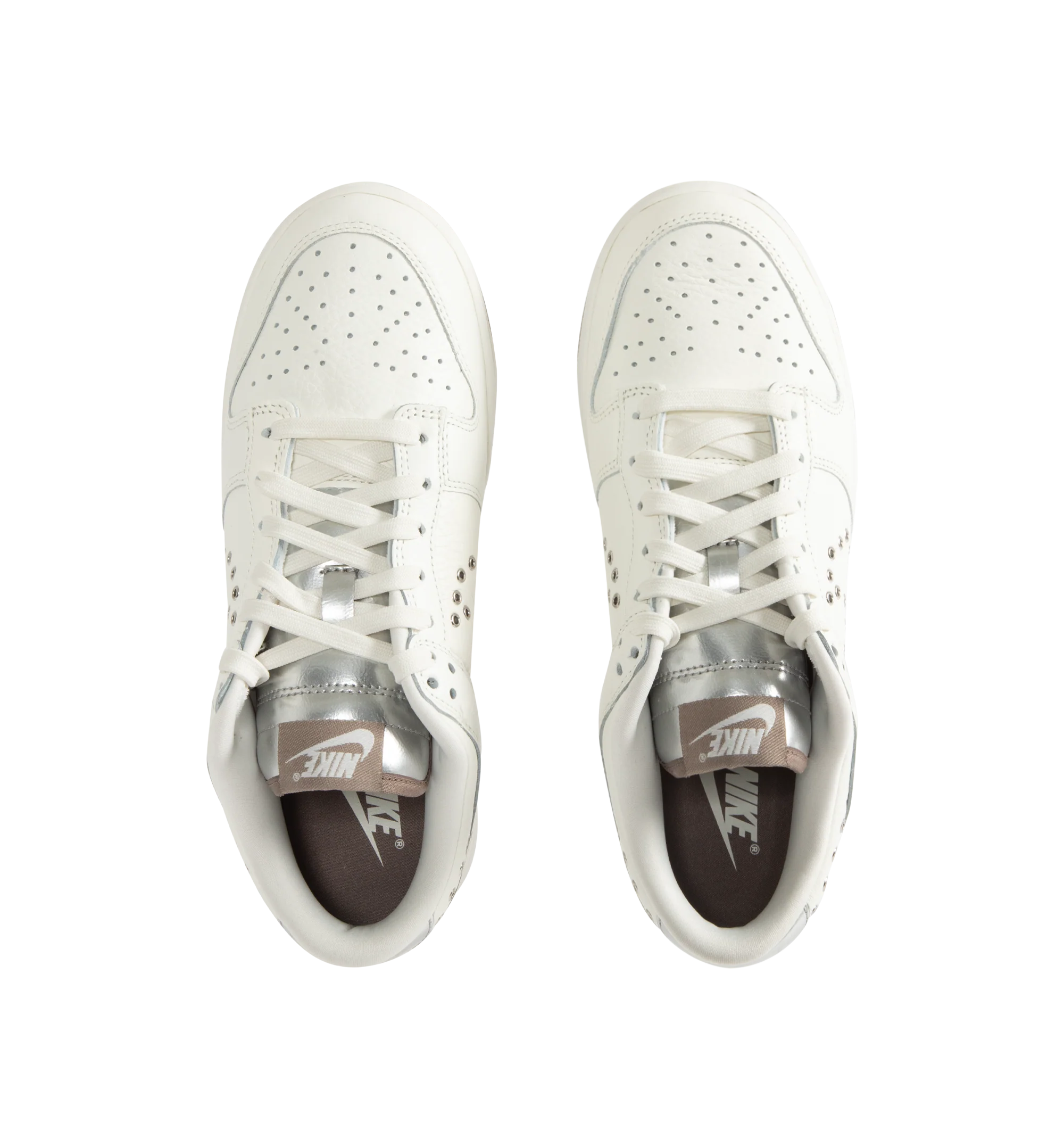 Image 5 of 5 - WHITE - Nike Dunk Low Sneaker featuring genuine leather upper, foam midsole, rubber outsole with classic pivot circles, padded collar and rubber outsole. Imported 