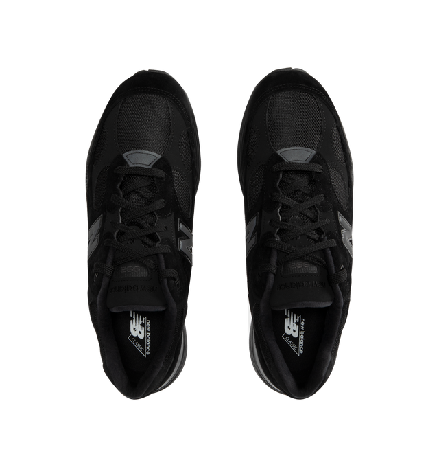 Image 5 of 5 - BLACK - NEW BALANCE 992 Core Sneaker featuring suede overlays, mesh upper, ABZORB cushioning at heel and forefoot, combination ENCAP and C-CAP midsole, reflective accents designed to catch the light and NDurance rubber outsole. 