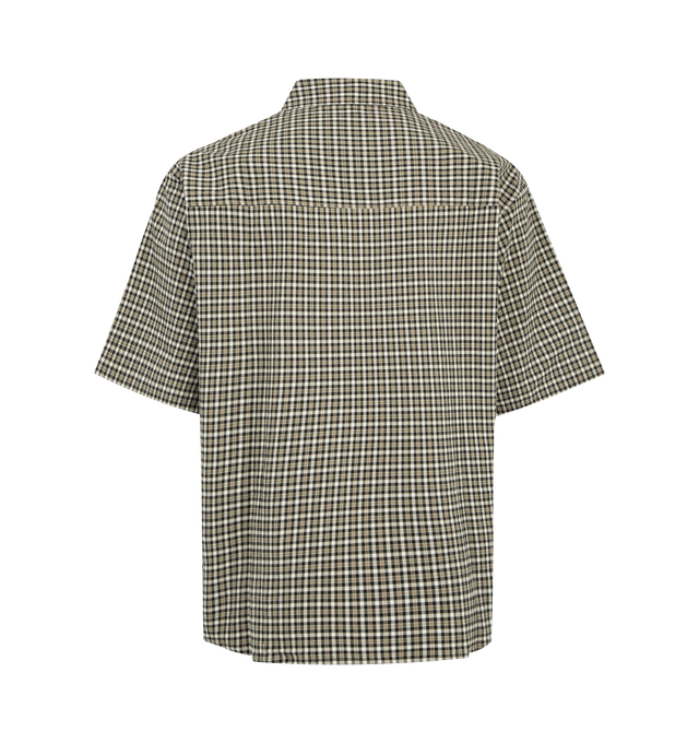 Image 2 of 2 - BLUE - MARTINE ROSE T-Shirt Poloshirt featuring classic collar, embroidered and printed graphics, contrast blue front panel, check fabric and short sleeves. Cotton, elastane.