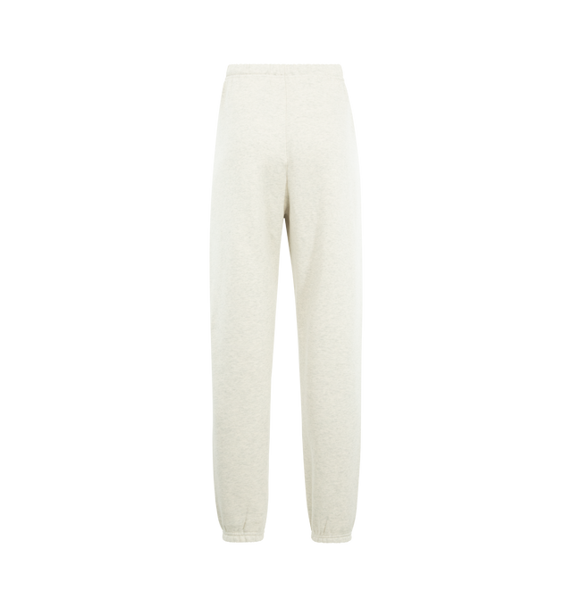 Image 2 of 3 - WHITE - FEAR OF GOD ESSENTIALS Signature Classic Sweatpant featuring 380GSM core fleece, relaxed silhouette, elastic hem, encased elastic waistband with elongated drawcords, side seam pockets, embroidered Essentials signature logo on the leg and an Essentials signature label at the center front. 80% cotton, 20% polyester.