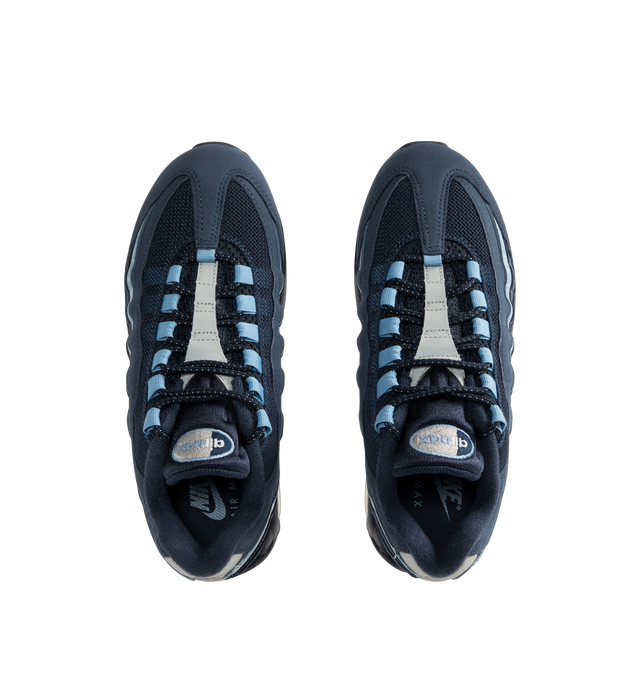 Image 5 of 5 - BLUE - NIKE Air Max 95 Big Bubble SE Sneaker featuring mixed materials and visible cushioning, textile and leather for a layered look, visible Max Air cushioning and flex grooves in the midsole and outsole. 
