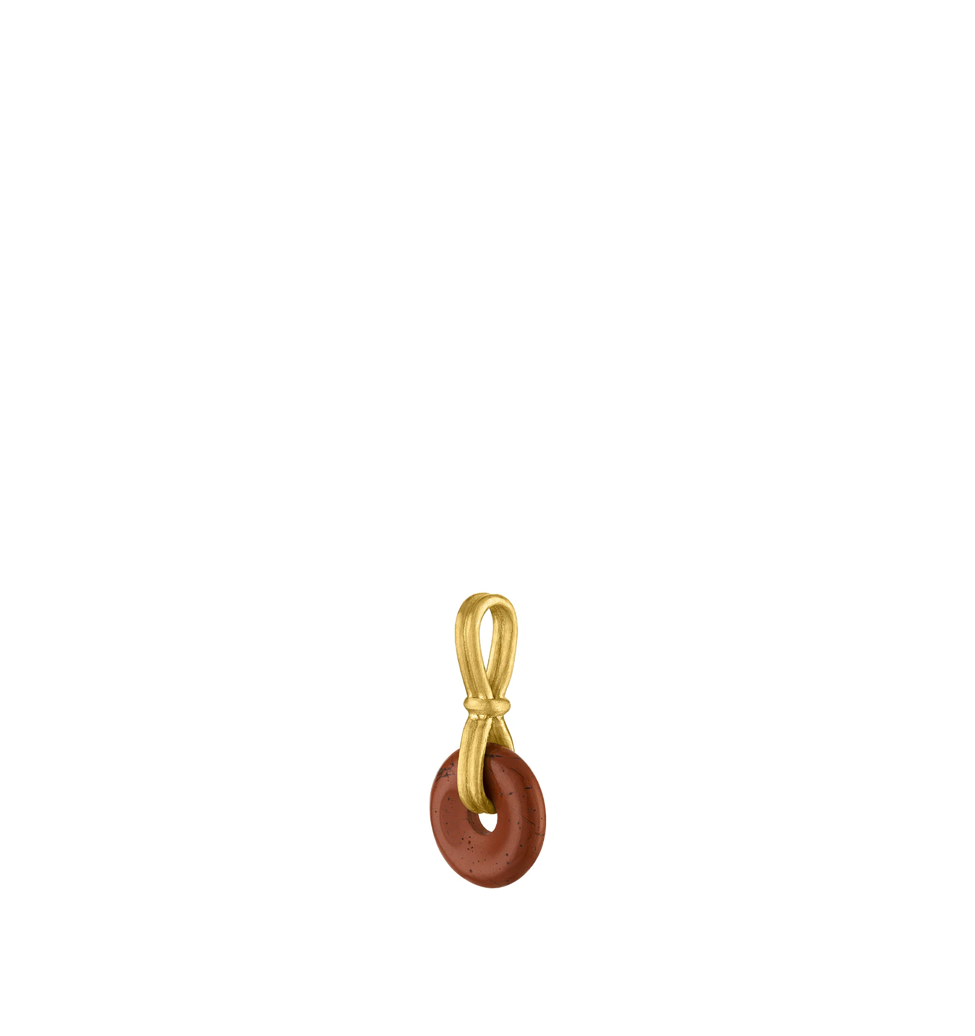 Image 2 of 4 - RED - Prounis Baby Red Jasper Discus Pendant is handcrafted from 22K yellow gold and features a jasper disc suspended on a vertical double-bail design inspired by the wheel. Handmade in New York. For personal consultation and detailed information about jewelry, please contact our dedicated stylist team at personalshopping@hirshleifers.com.This item may be restricted for online purchase to international clients. For assistance purchasing this item please contact our dedicated stylist team at p