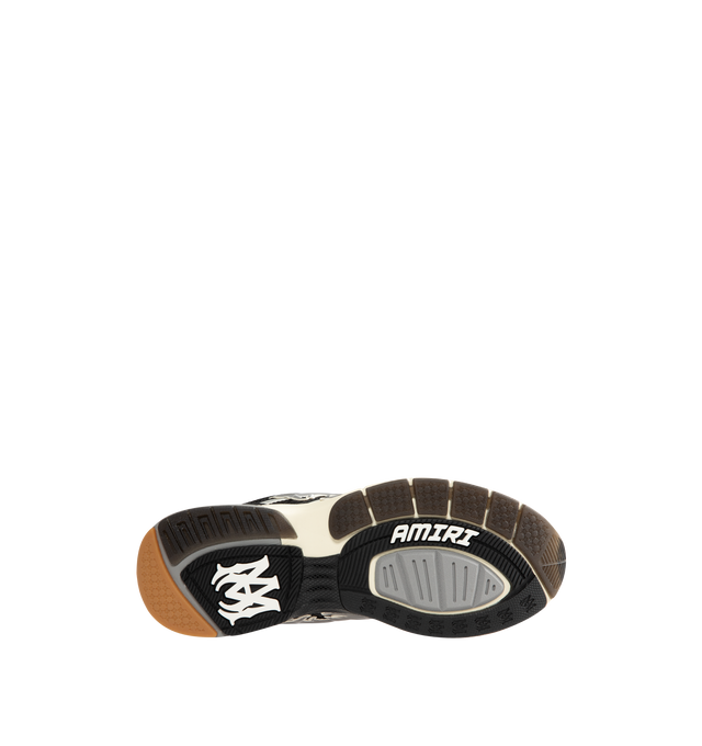 Image 4 of 5 - BLACK - Amiri Mens Ma Tech Sneakers feature a mesh and leather upper with contrast detailing and signature MA icon. Designed with a lace-up closure and durable rubber outsole inspired by technical running shoes. Upper: Leather, Polyester, and Rubber; Sole: Rubber. Made in Vietnam. 