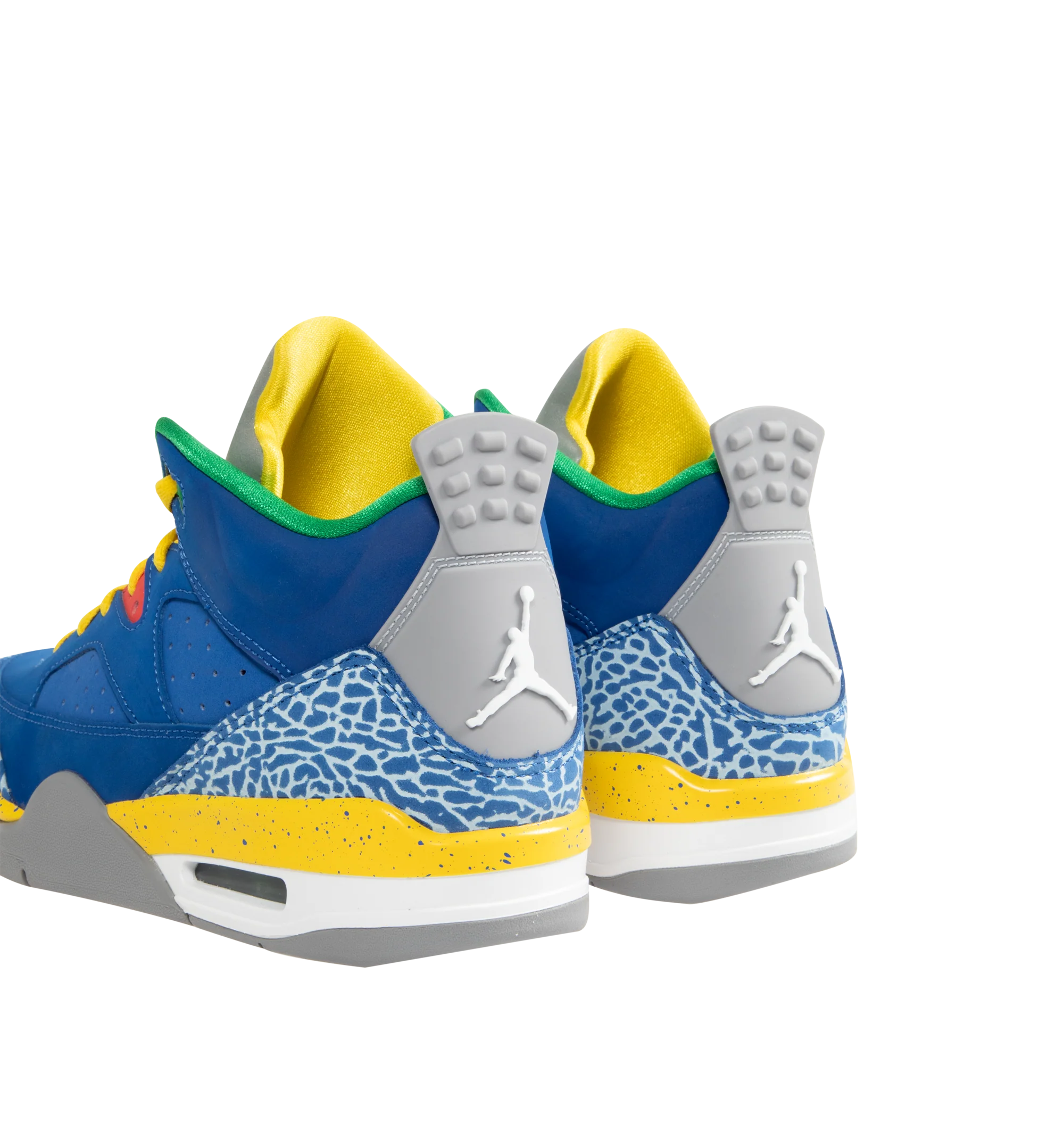 Image 3 of 5 - BLUE - Men's Jordan Son of Mars Low Sneakers feature real and synthetic leather overlays with perforated side panels for a durable, breathable design inspired by iconic Jordan heritage. These lifestyle sneakers combine a visible Air-Sole unit, a full-length foam midsole, and a durable rubber outsole for responsive cushioning, lasting stability, and everyday traction. Main Material: Real and Synthetic Leather. Midsole: Full-Length Foam with Visible Air-Sole Unit. Sole: Rubber.