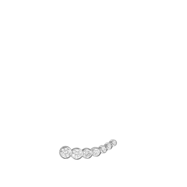 Image 1 of 1 - WHITE - SOPHIE BILLE BRAHE Croissant De Lune Blanc is a single stud right earring with top Wesselton VVS diamonds set at face. 18k white gold. Post style. For personal consultation and detailed information about jewelry, please contact our dedicated stylist team at personalshopping@hirshleifers.com.