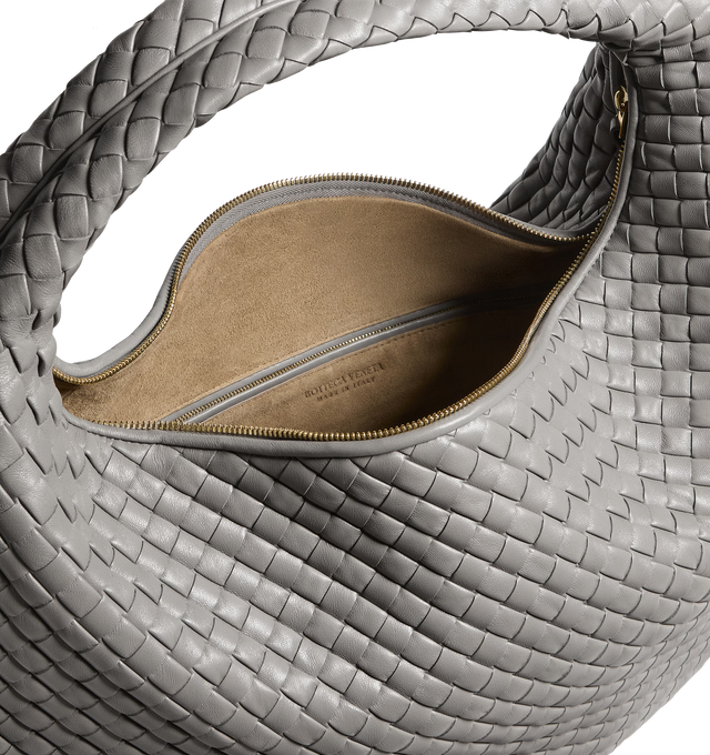 Image 3 of 3 - GREY - BOTTEGA VENETA Maxi Veneta Bag featuring maxi padded Intrecciato supple leather shoulder bag with single compartment, one zipped pocket, zip closure and suede lining. Lambskin. Made in Italy.