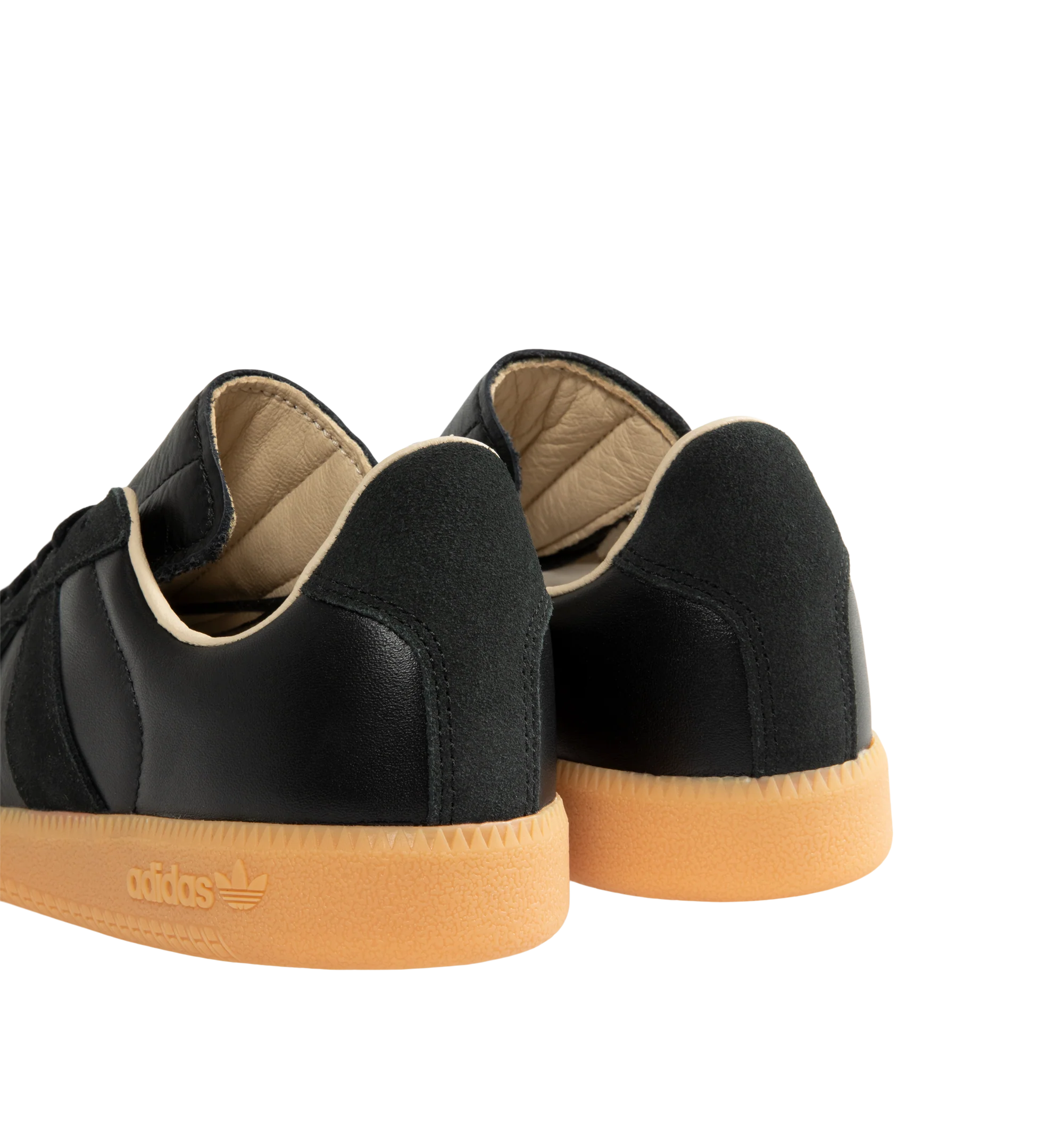 Image 3 of 5 - BLACK - Adidas Mens BW Army Shoes are crafted from leather with premium suede overlays. Features a regular fit, lace-up closure, leather sockliner, rubber outsole, and adidas logo detailing on the tongue, sockliner, and tooling. Upper: Leather with Suede Overlays; Sockliner: Leather; Outsole: Rubber. Made in Vietnam.