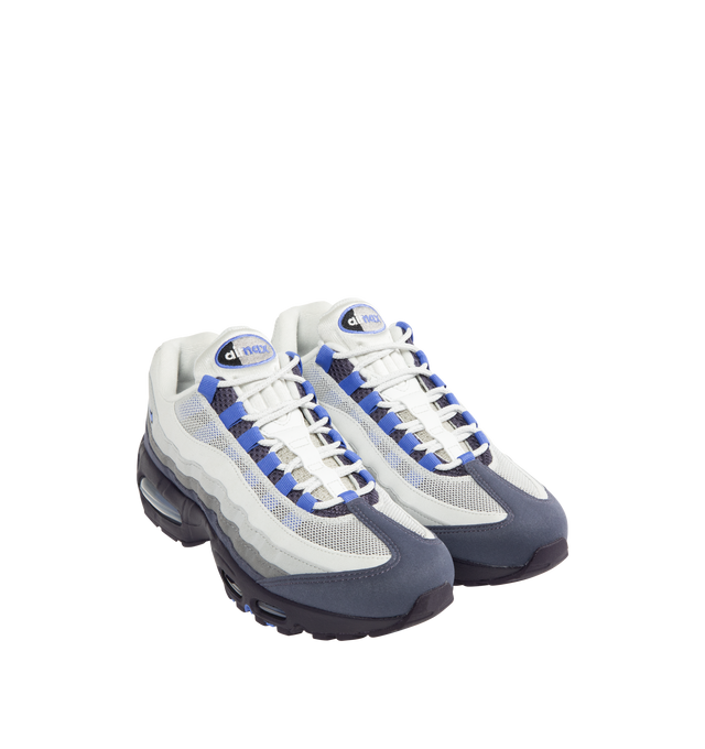 Image 2 of 5 - PURPLE - NIKE Air Max 95 OG Sneaker featuring synthetic leather and textiles, visible Max Air cushioning, flex grooves in the midsole and outsole, foam midsole and rubber outsole.