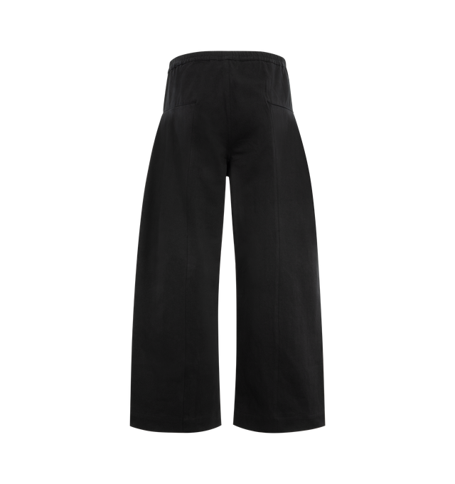 Image 2 of 3 - BLACK - DEIJI STUDIOS Pleat Pant featuring a relaxed, straight leg pant designed to sit lowmid rise with a soft elasticated waistband, subtle front and back pleat detailing, front pockets with zips and a back pocket. 100% GOTS organic cotton twill.  