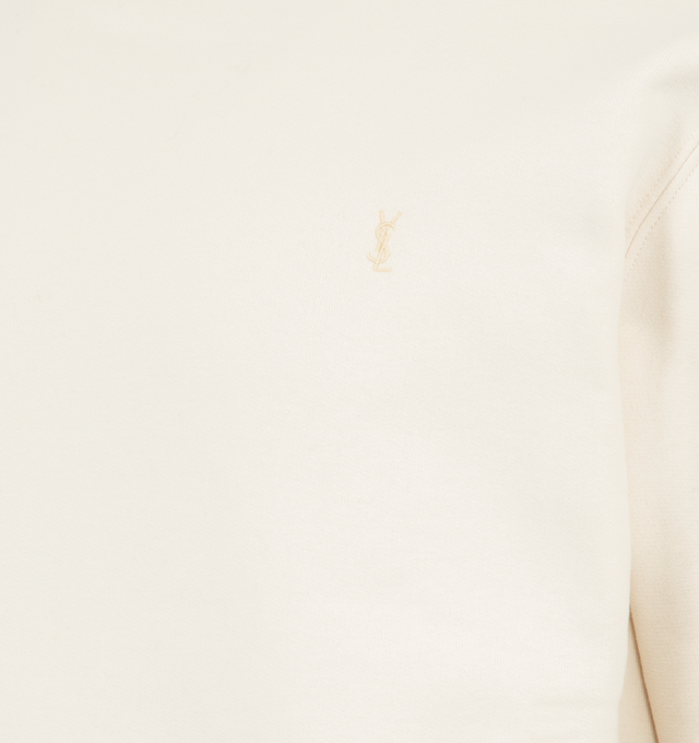 Image 3 of 3 - WHITE - SAINT LAURENT Nouvelle Crewneck featuring long sleeves, embroidered logo on chest and crew neck. 