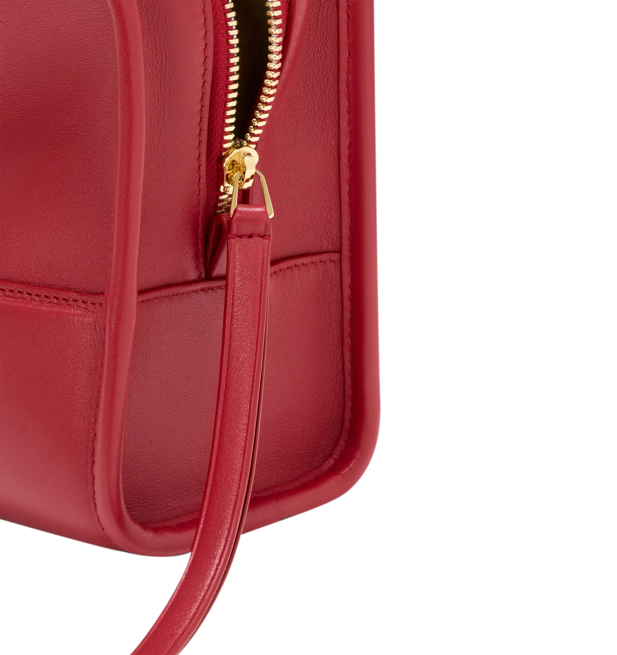 Image 13 of 18 - RED - Loewe Small Amazona 180 Bag in leather features a relaxed silhouette anchored by a single toron top handle, designed to be carried open, while a concealed closure secures the main compartment, three carry options: short handle, removable shoulder strap and crossbody, zip closure with two leather zip pullers, two compartments, main compartment closed with magnetic closure, internal flat pocket, left side d-ring for customization, nappa lambskin lining, and embossed double L branding. L