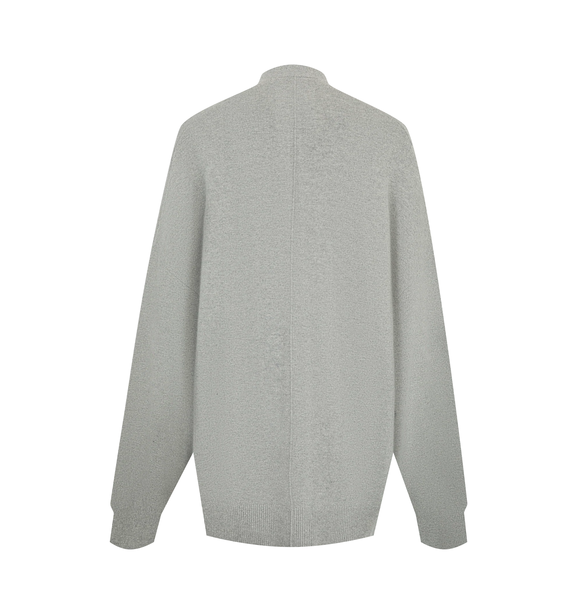 Image 2 of 2 - GREY - Extreme Cashmere Women's N24 Tokio Cardigan Sweater is crafted from a premium cashmere blend and features a relaxed silhouette with dropped shoulders, two front patch pockets, and a unique side button that allows for adjustable styling. This designer cashmere cardigan combines exceptional softness with versatile functionality, while durable natural corozo buttons add a refined finishing touch. Main Material: 88% Cashmere, 10% Nylon, 2% Elastane.