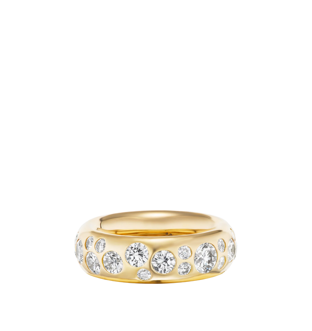 Image 2 of 2 - GOLD - UNIFORM OBJECT Gauge Ring featuring 23.3G of solid 18K yellow gold and 6.6 TCW of round diamonds. Handmade in New York City. Cheap Luxury Handbag Shop offers a range of pieces from this collection in-store. For personal consultation and detailed information about jewelry, please contact our dedicated stylist team at personalshopping@hirshleifers.com. This item may be restricted for online purchase to international clients. For assistance purchasing this item please contact our dedicated stylist tea 
