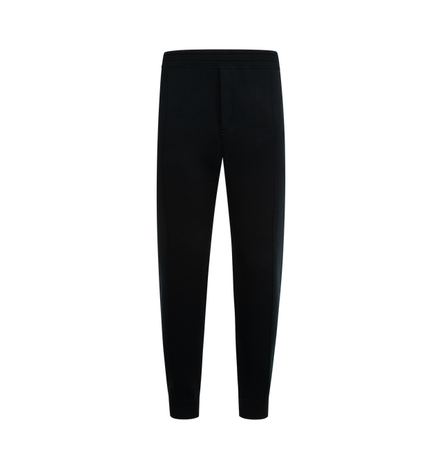 Image 1 of 3 - BLACK - TOM FORD Double Face Wool Jogger featuring 2 side slip pockets, back patch pocket, elasticated waistband and slim fit. 100% wool.