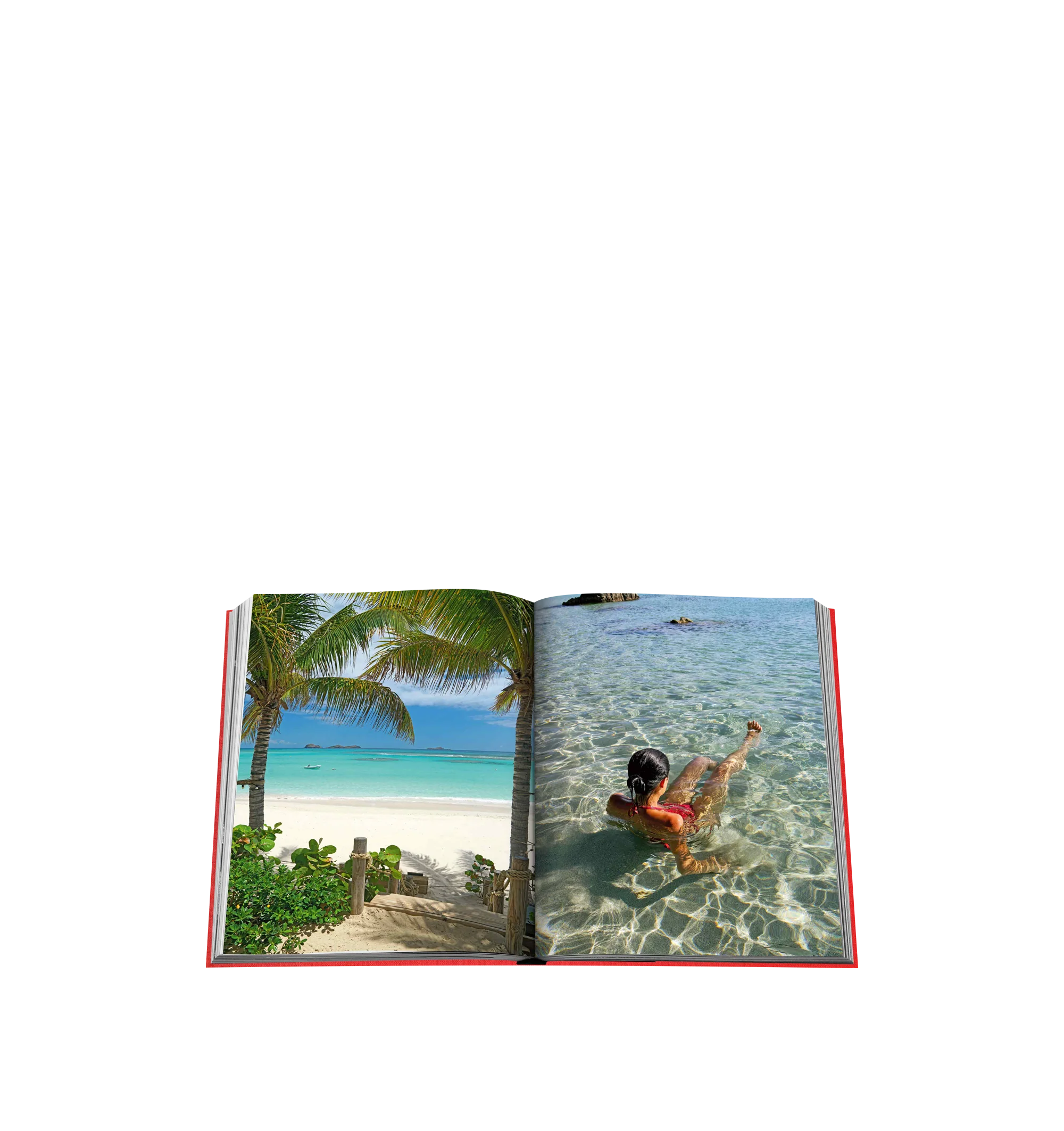 Image 5 of 5 - RED - ASSOULINE St. Barth's Freedom by Author Vassi Chamberlain. Linen hardcover book with 280 pages featuring over 200 illustrations. Language: English. Dimensions: W 10 x L 13 x D 1.5. R.  St. Barths, a mix of luxury and simplicity, offers a haven of legends, wild nights, and celebrity allure. From the bustling Gustavia port to exclusive dining and world-class events, the island vibrates with excitement and elegance. St. Barths Freedom invites readers to experience its vibrant energy, from  