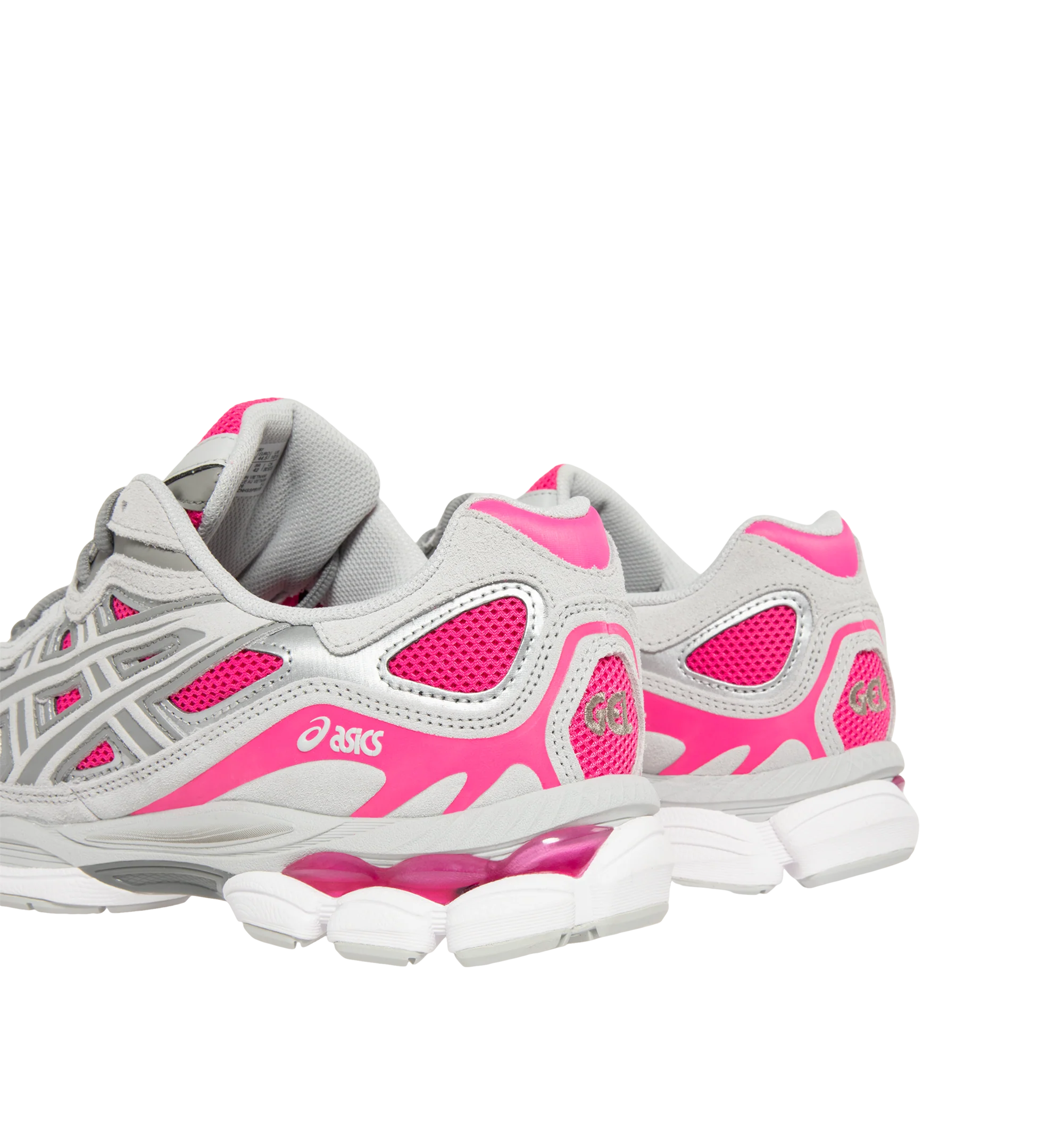 Image 3 of 5 - PINK - Asics Men's Gel-NYC Polar Sneaker featuring lace up closure, layered upper construction, rearfoot and forefoot GEL technology, suede and synthetic and fabric upper, fabric lining and rubber sole. 