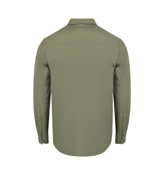 Image 2 of 2 - GREEN - ASPESI Vince Shirt featuring front button fastening, long sleeves, buttoned cuffs and pointed collar. 100% polyamide.