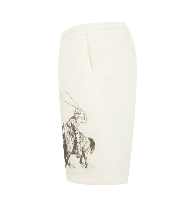 Image 3 of 4 - WHITE - ONE OF THESE DAYS What Today Is For Sweat Shorts featuring drawstring waistband, 3-pocket styling, graphic detail throughout and fleece lining. 100% cotton. Made in USA.