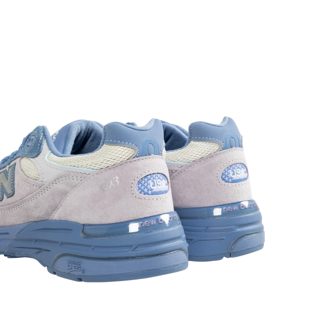 Image 3 of 5 - BLUE - NEW BALANCE 993 Sneaker featuring mesh upper, suede overlays, New Balance logo branding, traditional lacing system, padded tongue, cushioned ankle collar, ABZORB midsole and rubber outsole. 