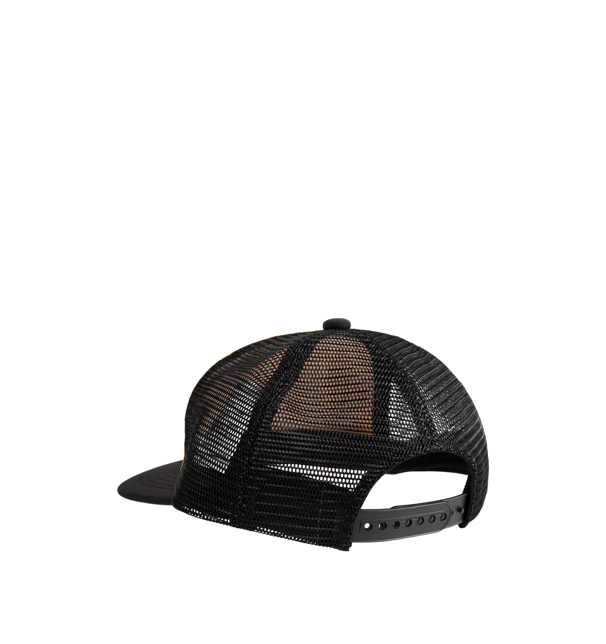 Image 2 of 2 - YELLOW - Saint Michael Mesh Saint Snapback Cap features a yellow base accented with the red SAINT logo. The breathable mesh body offers a lightweight, stress-free fit.Snapback design allows easy size adjustment.