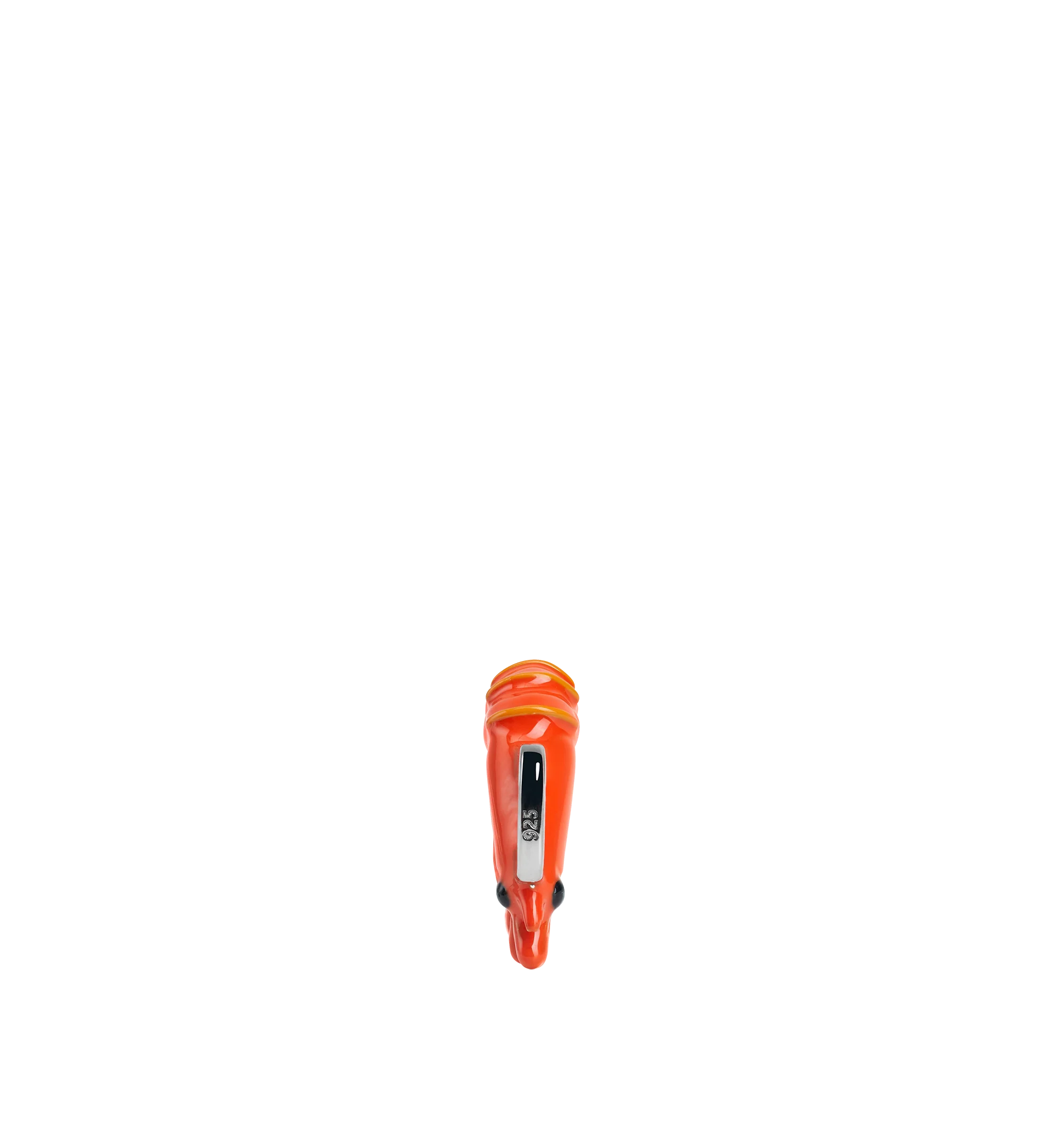 Image 4 of 8 - ORANGE - Poubel by The Gstaad Guy Gambero Rosso Charm, also known as The Red Prawn. All charms are made of .925 sterling silver, and are hand-painted using non-toxic lead-free enamel. Links sold separately. Cheap Luxury Handbag Shop offers a range of initial pieces from this collection in-store. For personal consultation and detailed information about jewelry, please contact our dedicated stylist team at personalshopping@hirshleifers.com