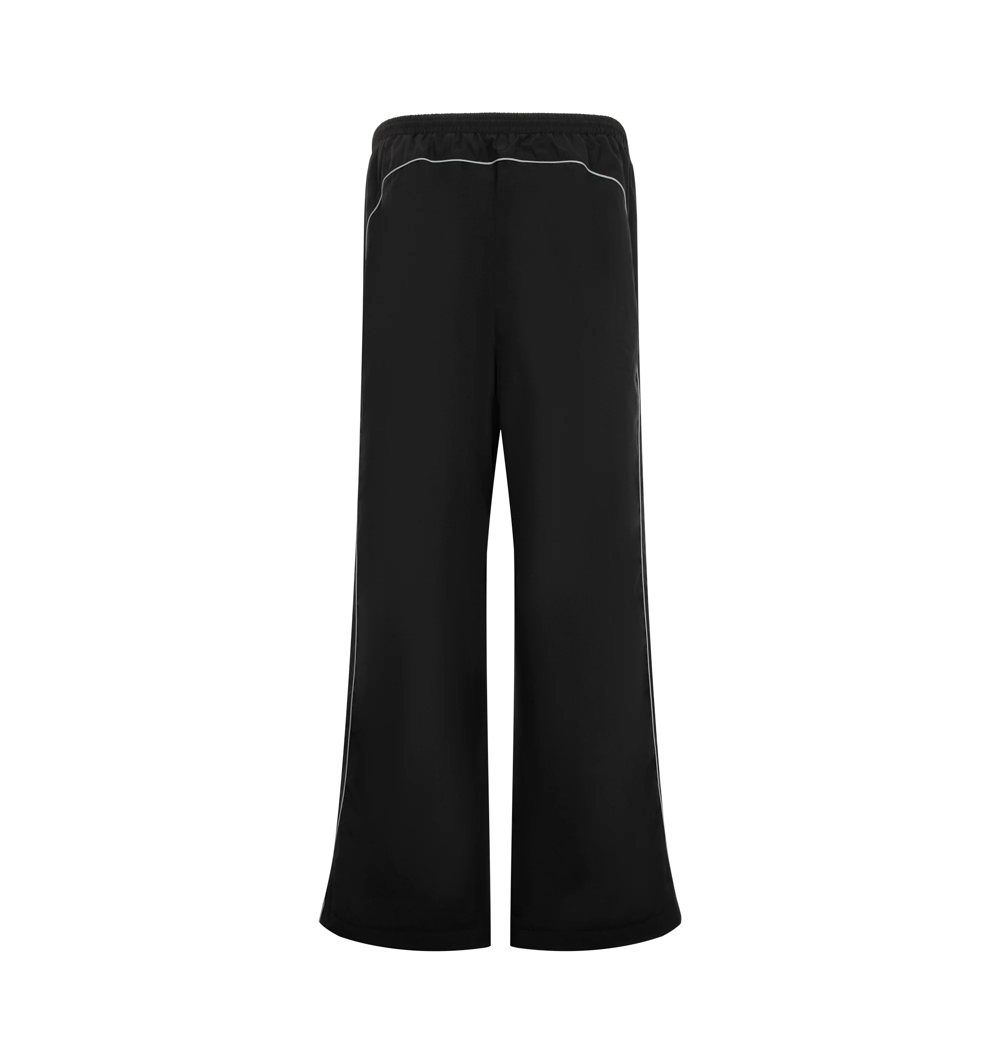 Image 2 of 3 - BLACK - Balenciaga Men's Bodies Tracksuit Pants are crafted from technical cotton poplin and feature a mid-rise silhouette with an elasticated waistband. Reflective piping, two slash pockets, and reflective-effect Bodies artwork printed at the front complete the design. Main Material: 50% Cotton, 50% Polyamide. Lining: 100% Polyester. Made in Italy. 