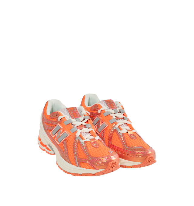 Image 2 of 5 - ORANGE - NEW BALANCE 1906R Sneakers featuring mesh upper with synthetic overlays, ACTEVA LITE midsole cushioning, ABZORB SBS heel cushioning, N-ergy outsole provides superior shock absorption, Stability Web outsole technology provides added arch support, TPU heel cage, rubber sole and adjustable lace closure.