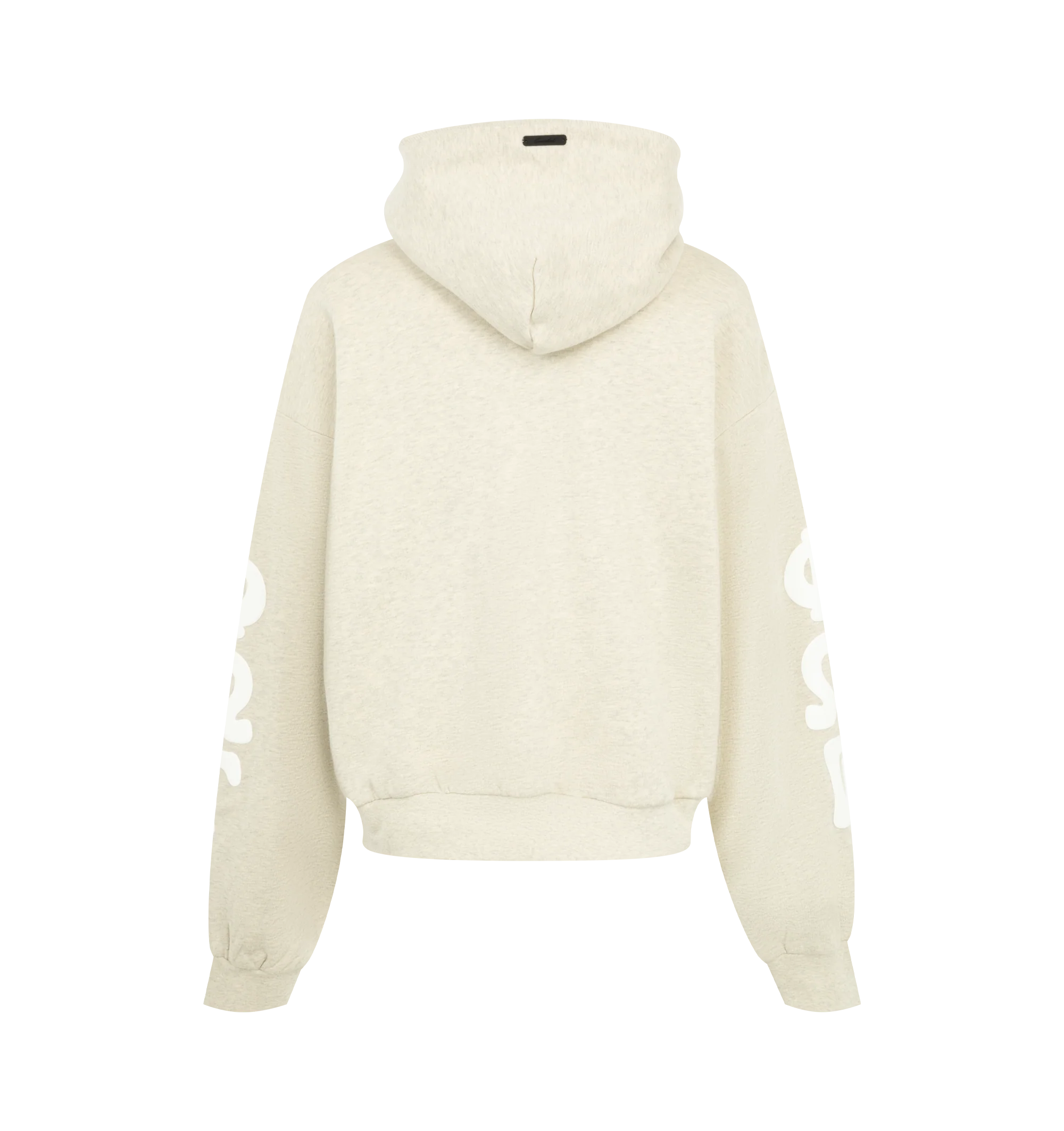 Image 2 of 2 - NEUTRAL - Fear of God Womens 90s Fleece Hoodie is crafted from cotton fleece. Features a relaxed fit, hood, ribbed cuffs and hem, kangaroo pocket, and an Essentials logo label. Main Material: 100% Cotton.