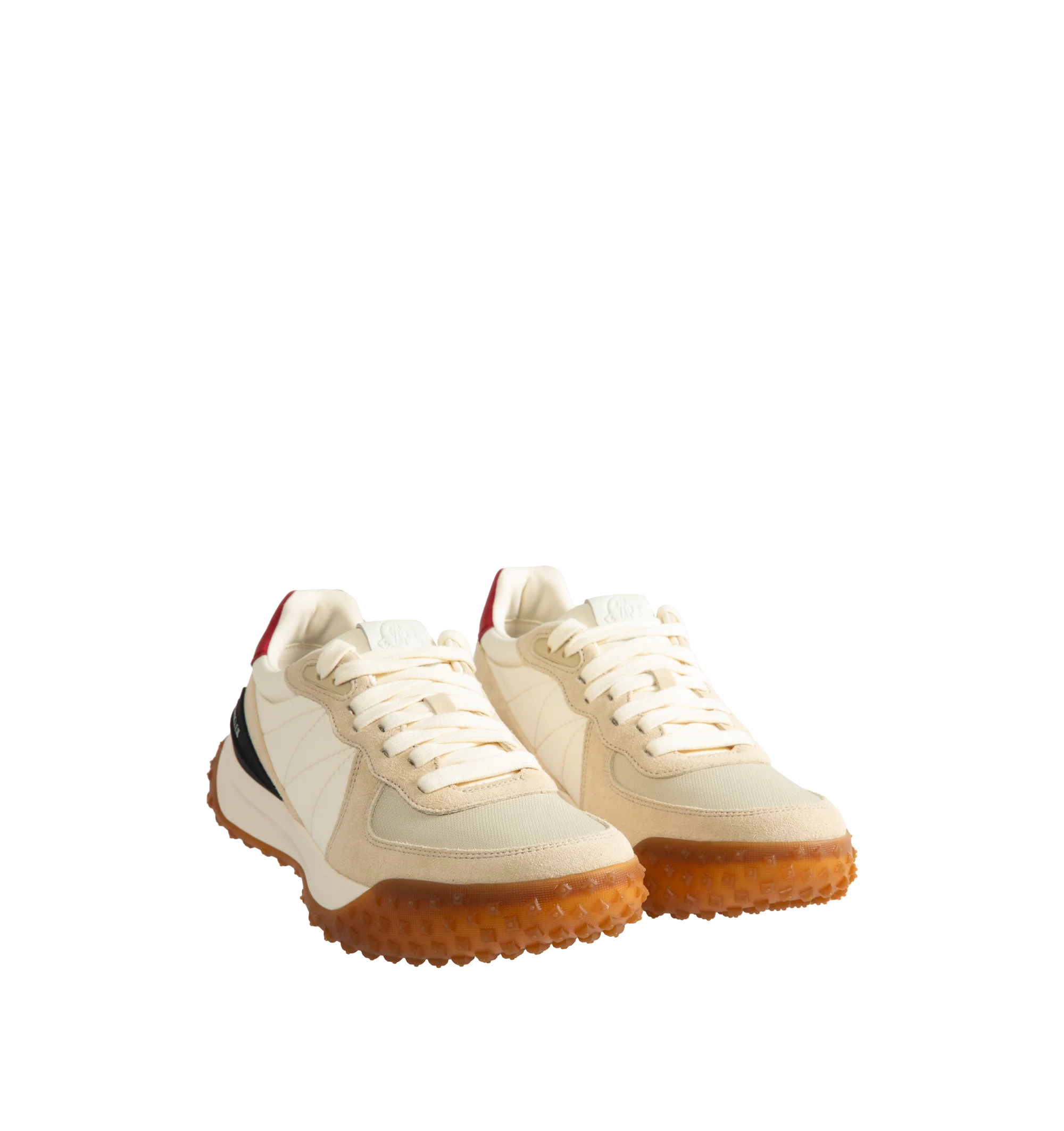 Image 2 of 5 - NEUTRAL - Moncler Men's CityTrek Sneakers are crafted in a refined mix of nylon, suede, and leather and feature a relaxed low-top silhouette designed for everyday wear. Built with a lace-up closure, TPU spoiler, lightweight EVA midsole, and breathable OrthoLite insole for cushioning, these designer sneakers are finished with a durable Vibram rubber tread for enhanced traction. Upper: 100% Polyester and Cow Leather. Lining: 100% Polyamide/Nylon. Sole: 100% Elastodiene. Sole Height: 4.2 cm. Mad 