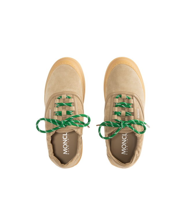 Image 5 of 5 - BROWN - MONCLER Vera Leisure Suede Sneakers featuring suede upper, leather lining, lace-up and rubber sole. Sole height 2.4 cm. Made in Italy.