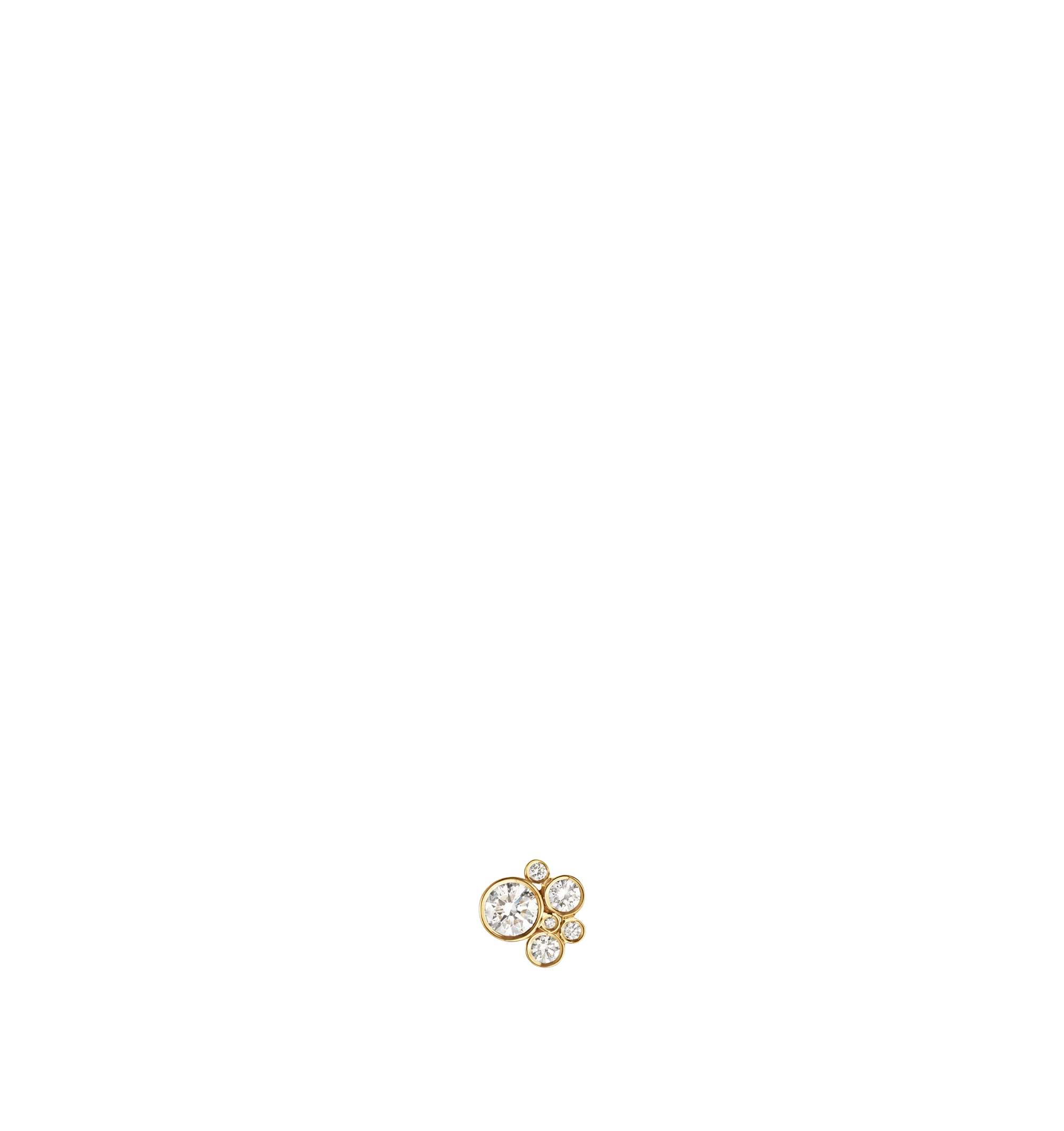 Image 1 of 2 - GOLD - SOPHIE BILLE BRAHE Bisou Diamant Single Earring featuring 18k recycled yellow gold, .35ct TW.VVS diamonds.
