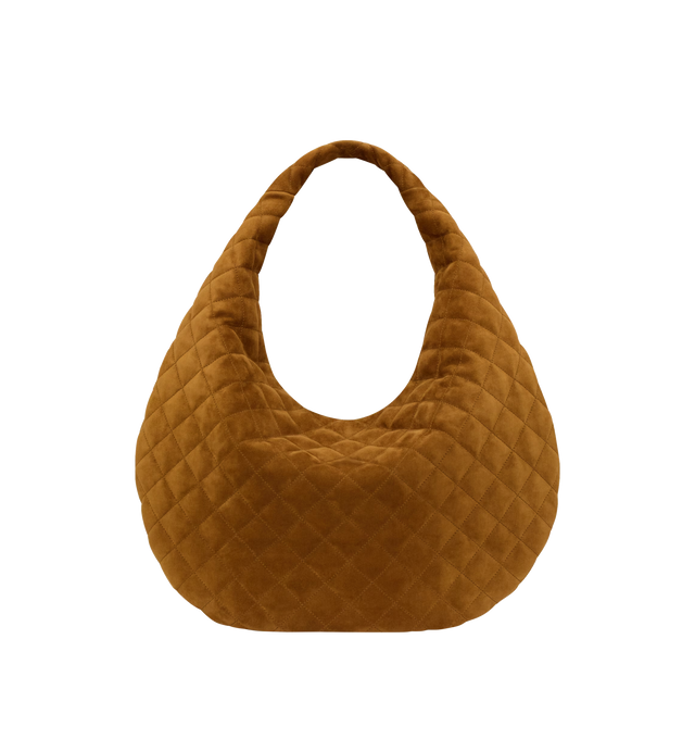 Image 5 of 6 - BROWN - SAINT LAURENT ICARE Hobo Bag in quilted suede featuring diamond-quilted topstitching, leather lining, bronze-tone hardware and zip closure. 11.818.5" x 12" x 0.84.7". Handle drop: 6.3". Calfskin. Made in Italy. 
