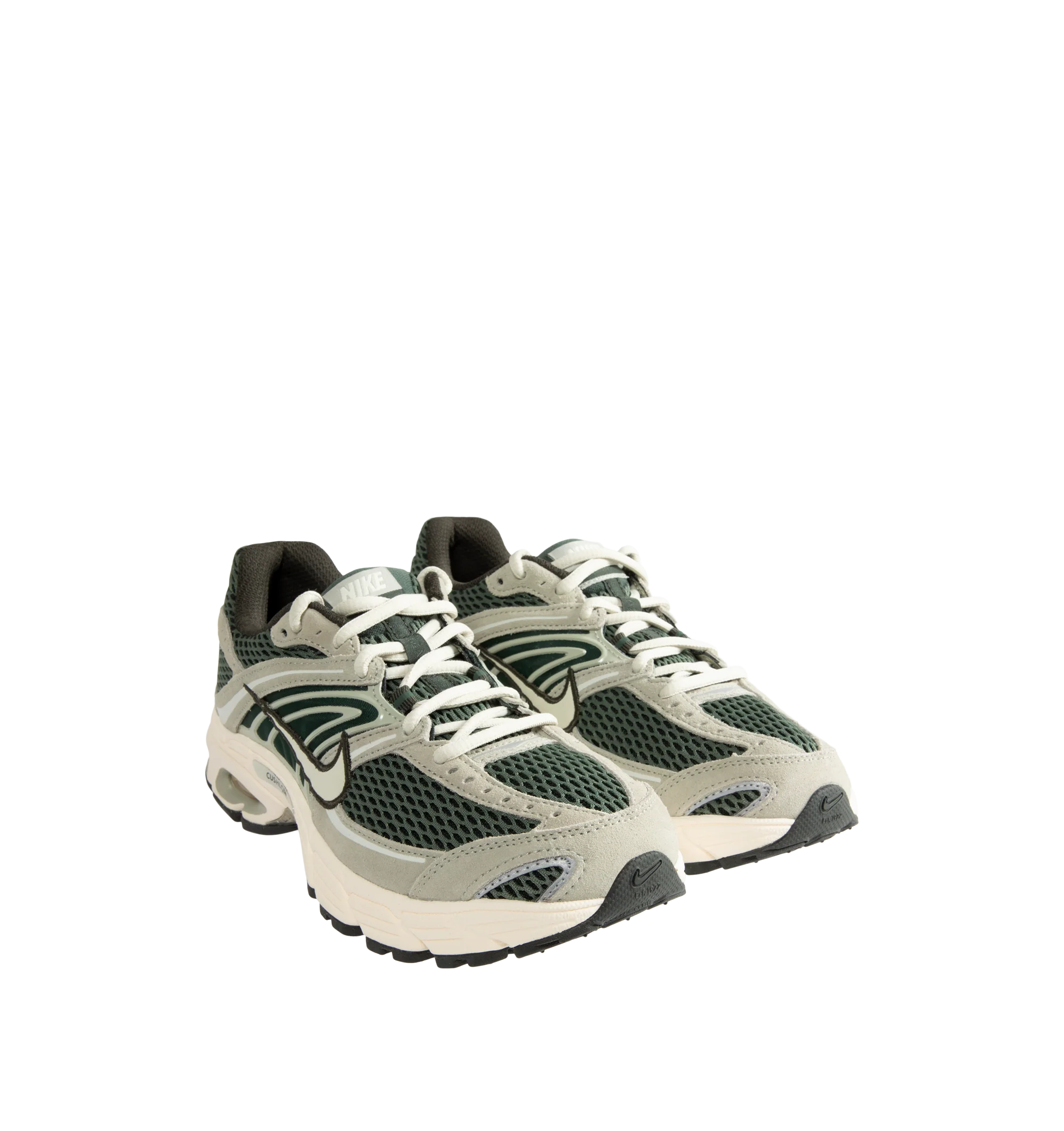 Image 2 of 5 - GREEN - Nike Air Max Moto 2K Sneakers feature a layered upper crafted from synthetic leather and textile with metallic accents for a modern, Y2K-inspired look. These performance-inspired lifestyle sneakers combine Max Air cushioning, a lightweight foam midsole, and a durable rubber outsole for all-day comfort and reliable traction. Main Material: Synthetic Leather and Textile. Midsole: Foam. Sole: Rubber.