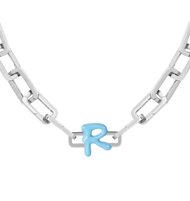 Image 8 of 8 - BLUE - Poubel by The Gstaad Guy "R" charm from the Alphabet Collection. All charms are made of .925 sterling silver, and are hand-painted using non-toxic lead-free enamel.Links sold separately. Cheap Luxury Handbag Shop offers a range of initial pieces from this collection in-store. For personal consultation and detailed information about jewelry, please contact our dedicated stylist team at personalshopping@hirshleifers.com