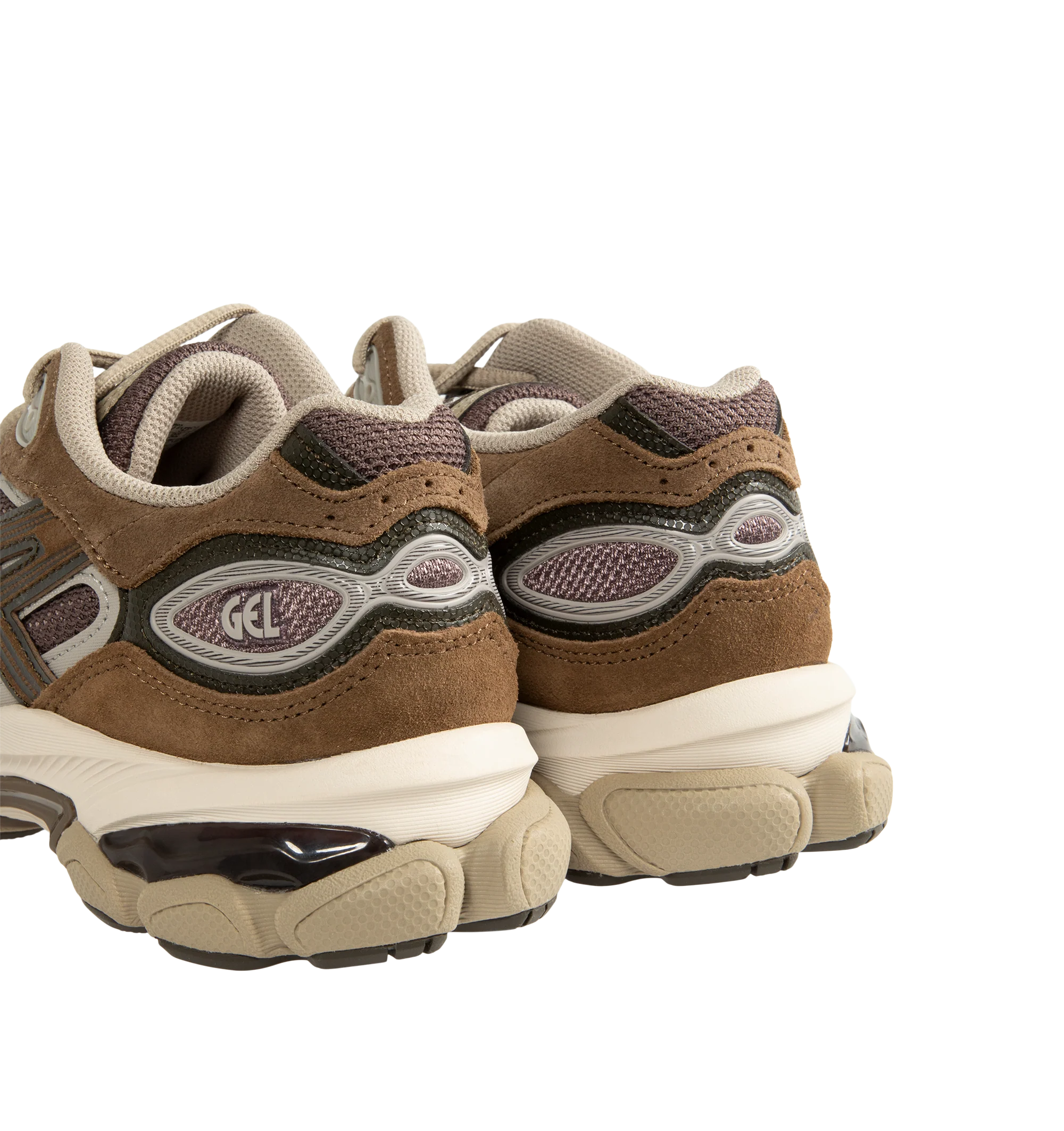 Image 3 of 5 - BROWN - ASICS GEL-NYC 2.0 Sneaker featuring suede overlays, rearfoot and forefoot GEL technology, shock-attenuating material placed in the midsole of the shoe for cushioning and shock absorption, FF BLAST PLUS cushioning, TPU TRUSSTIC technology, walking-specific flex grooves to support natural movement and smooth heel to toe transition, angled heel softens heel contact with the ground and facilitates more natural heel to toe transitions. 