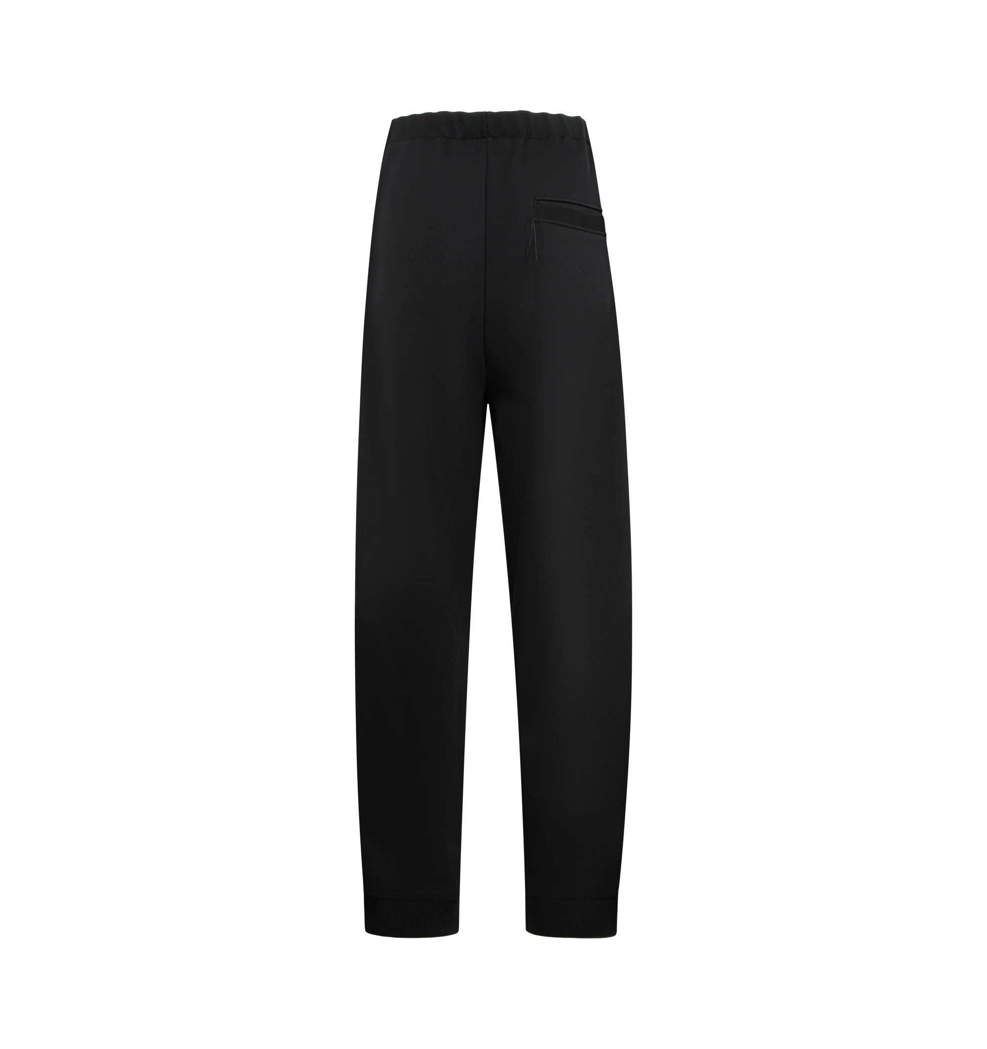 Image 2 of 3 - BLACK - Maison Mihara Yasuhiro Men's Amateur Sewn Track Pants feature an elastic waistband, signature embroidered logo detailing, side striped trim, side pockets, and a back pocket for a sporty yet elevated look. These designer track pants combine everyday comfort with the brand's contemporary aesthetic, making them a versatile choice for casual and streetwear styling. Material: 100% Polyester.