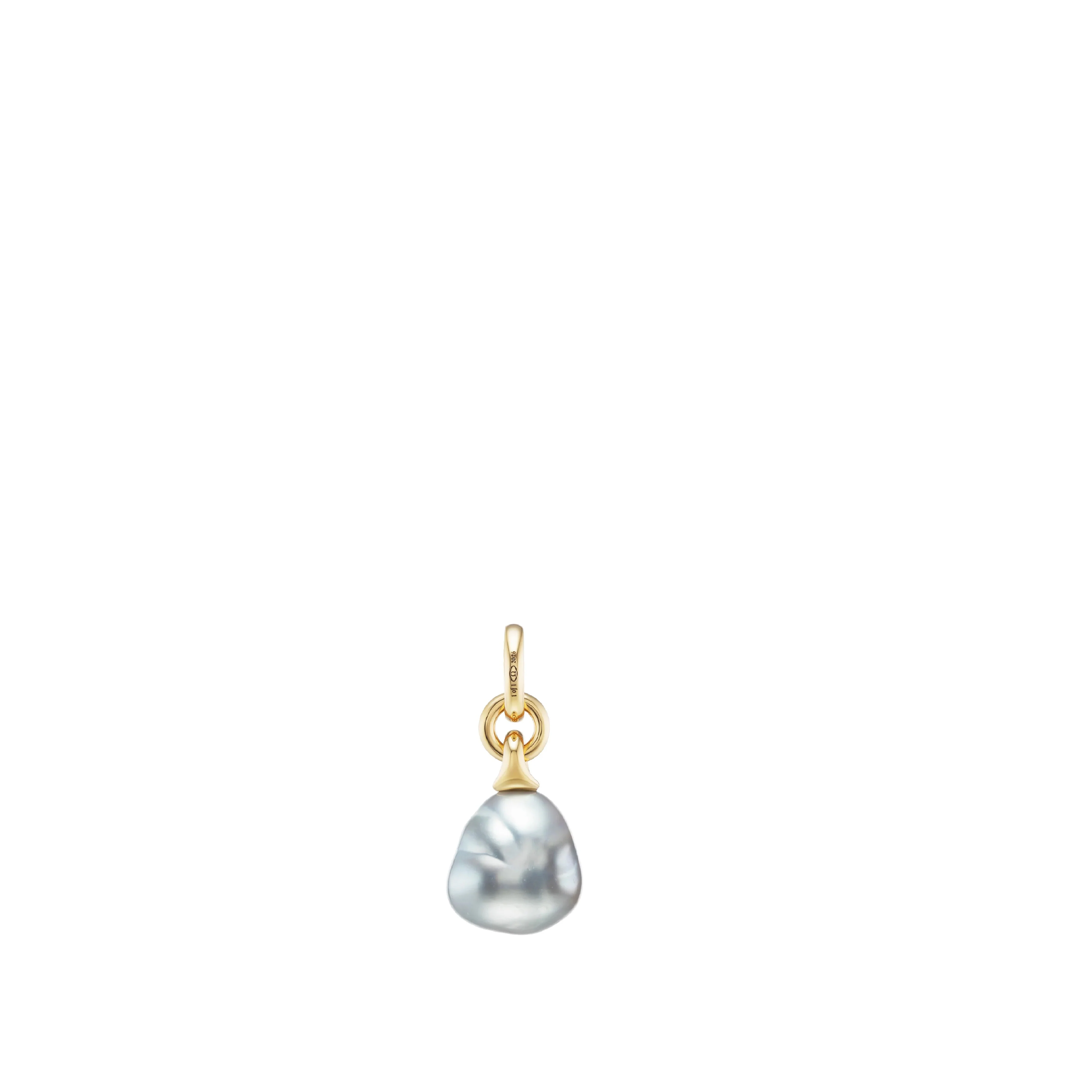 Image 2 of 2 - GOLD - Uniform Object Pearl Drop Pendant featuring 9.5 g of 18K yellow gold with a 3.06 ct oval-cut Ceylon blue sapphire and a South Sea pearl. Handcrafted in New York City. Designed to complement the Uniform Object Carbon Torque and System Necklace collections. Cheap Luxury Handbag Shop offers a range of pieces from this collection in-store. For personal consultation and detailed information about jewelry, please contact our dedicated stylist team at personalshopping@hirshleifers.com. 