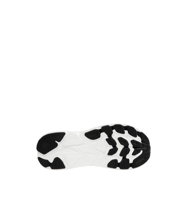 Image 4 of 5 - WHITE - HOKA Clifton 10 Sneaker featuring jacquard knit, reflective upper details, smooth MetaRocker, rearfoot-focused Active Foot Frame, CMEVA midsole, molded EVA sockliner and inherently durable abrasion rubber. 