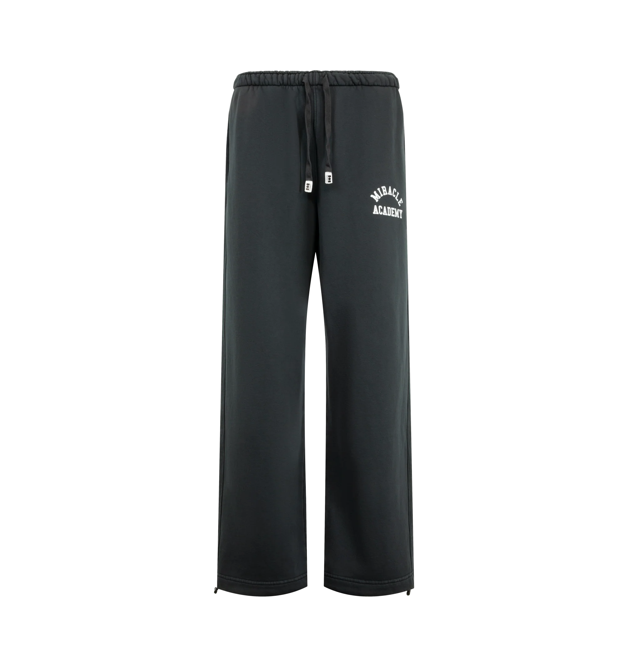 Image 1 of 3 - BLACK - Nahmias Men's Miracle Academy Wide Sweatpants are crafted from premium French terry cotton and made in Los Angeles for superior comfort and everyday wear. Material: 100% Cotton, French Terry