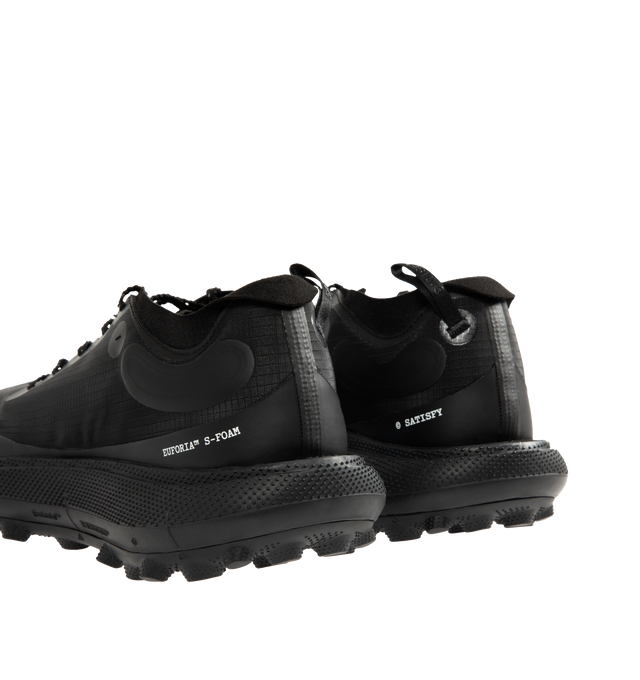 Image 3 of 5 - BLACK - SATISFY The Rocker Sneaker featuring Rippy 66 mesh upper with Vibram rubber sole, asymmetrical lace-up front, Cushioned Euforia Super Foam footbed, TuneLug outsole for enhanced grip, control, and edge hold on technical descents, Rippy 66 monomesh for strength, durability, breathability, and resilience, notched, textured laces and back pull tab.
