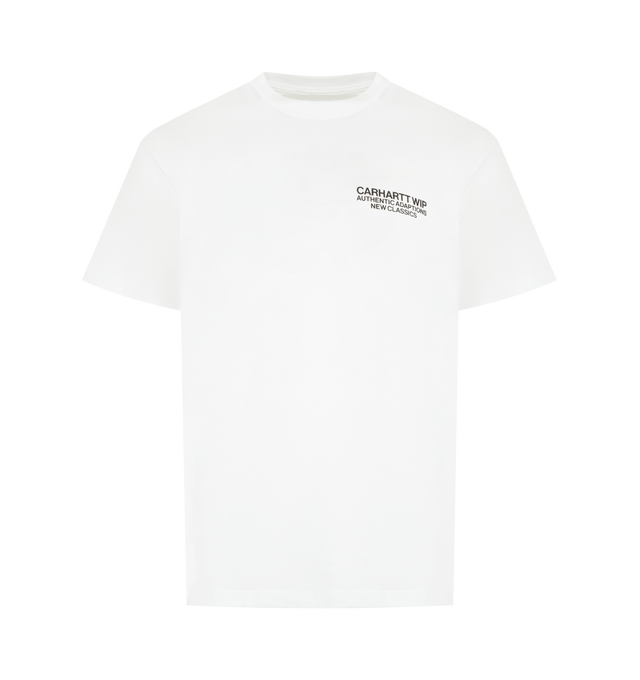 Image 1 of 2 - WHITE - CARHARTT WIP Sean Hamilton 03 T-Shirt featuring a loose fit, a midweight organic cotton jersey, graphic prints on the front and back, woven Square Label, short sleeves and crew neck. 100% cotton.