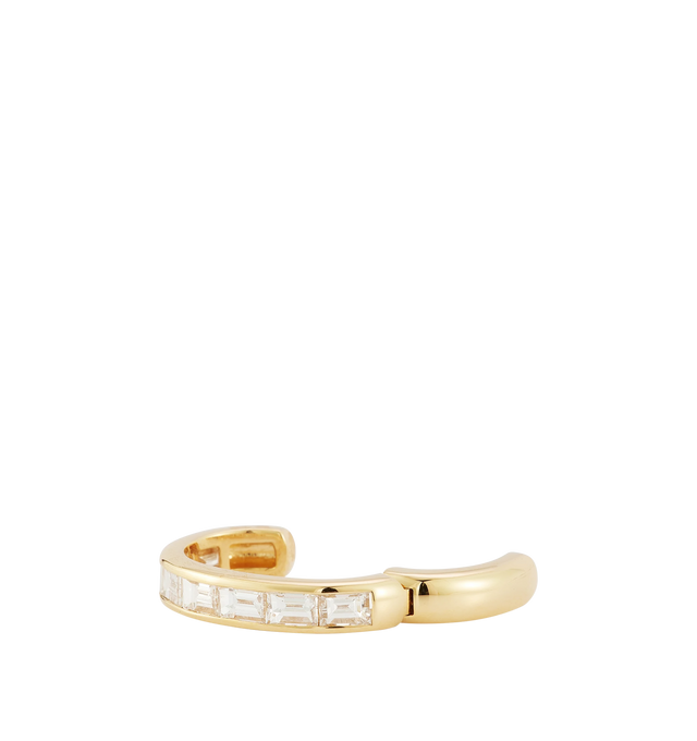 Image 2 of 2 - GOLD - RENNA Equator Ear Cuff featuring channel-set diamonds with hinge opening. Approximately .56 tcw. 18k yellow gold. Cheap Luxury Handbag Shop offers a range of initial pieces from this collection in-store. For personal consultation and detailed information about jewelry, please contact our dedicated stylist team at personalshopping@hirshleifers.com.