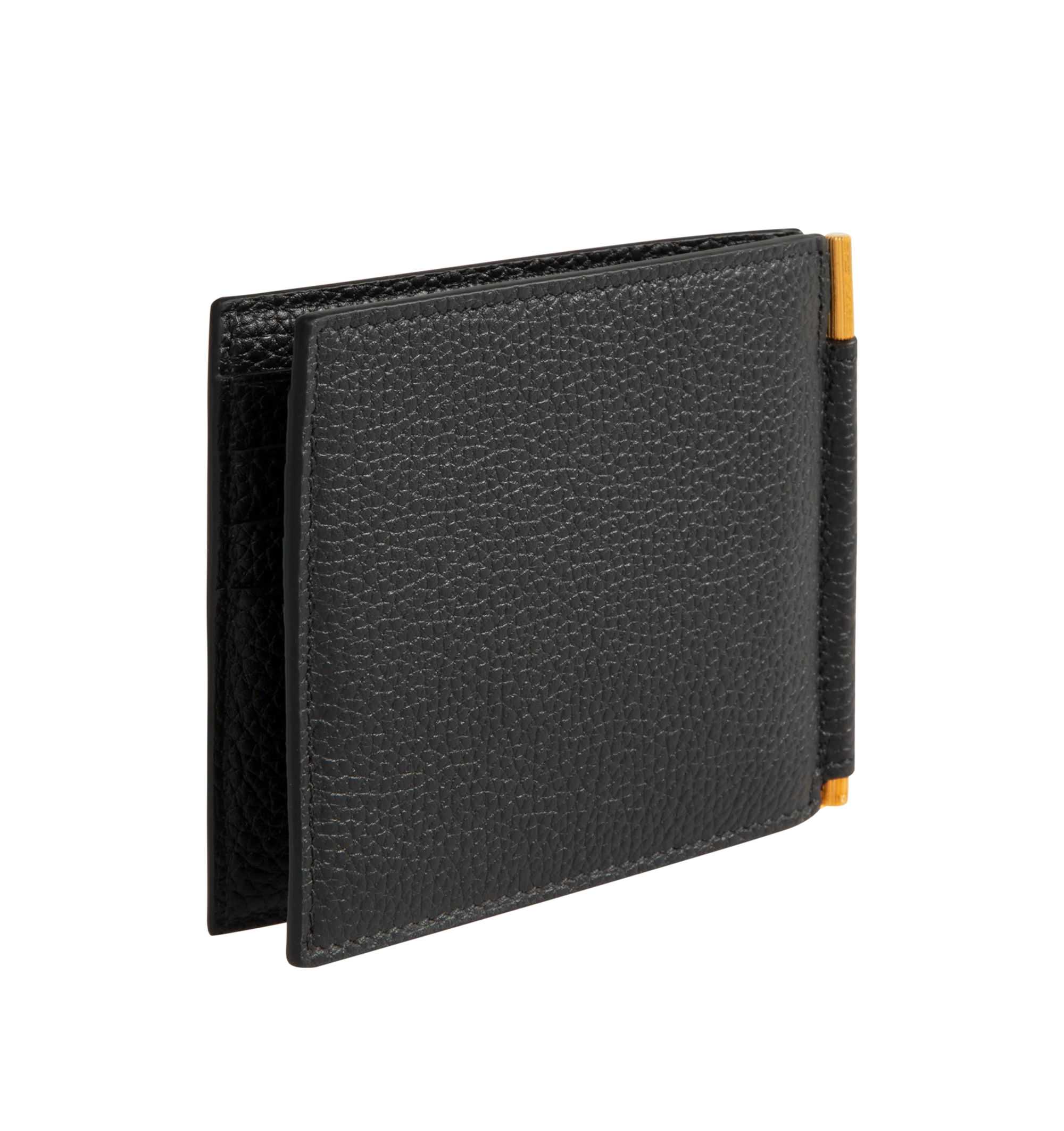Image 2 of 3 - BLACK - Tom Ford T Line Soft Grain Leather Money Clip Wallet is crafted from soft grain calf leather and features the signature elongated T detail, an integrated money clip, and a compact bi-fold silhouette with multiple card slots for everyday organization. This designer leather money clip wallet combines refined craftsmanship with elevated functionality for daily use. Main Material: 100% Calf Leather. Lining: 70% Calf Leather, 30% Sheep Leather. Dimensions: 10.5 x 9 x 0.8 cm. Made in Italy. 